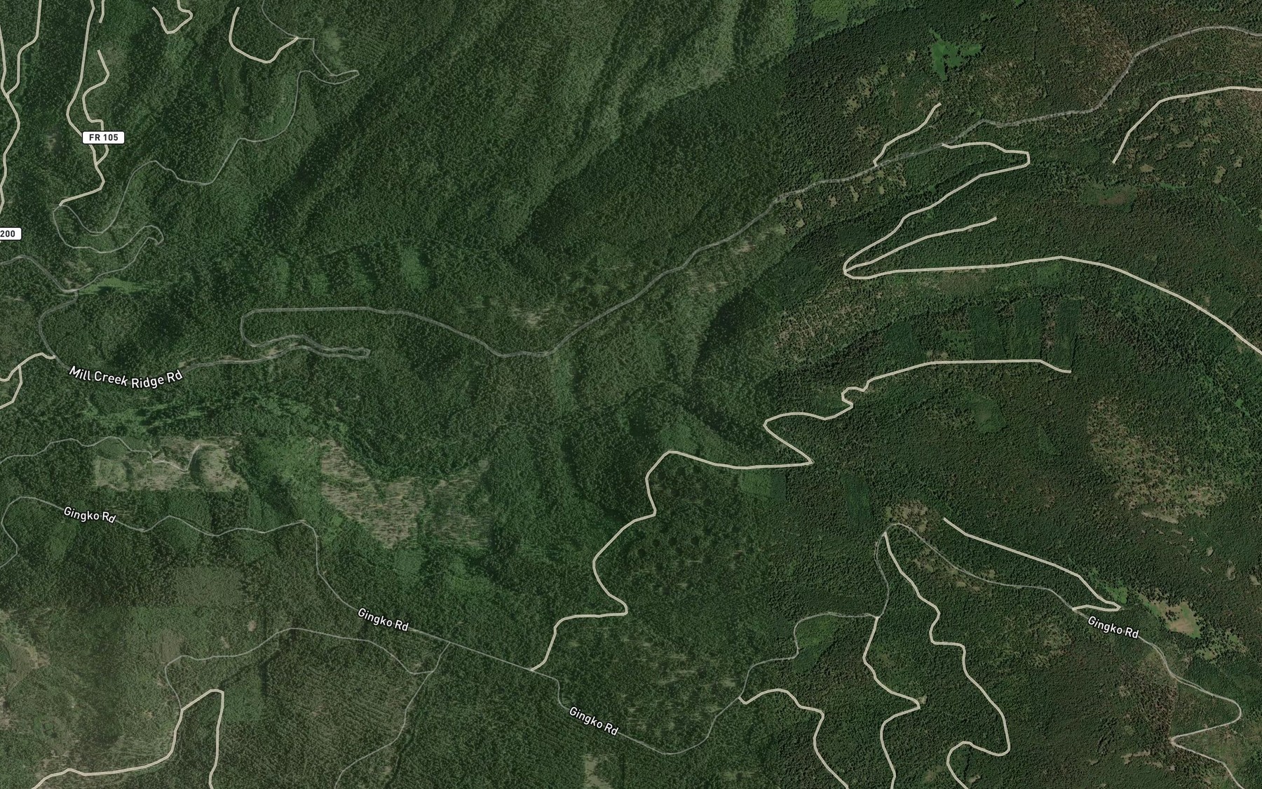 Satellite map of the Dead Soldier Creek