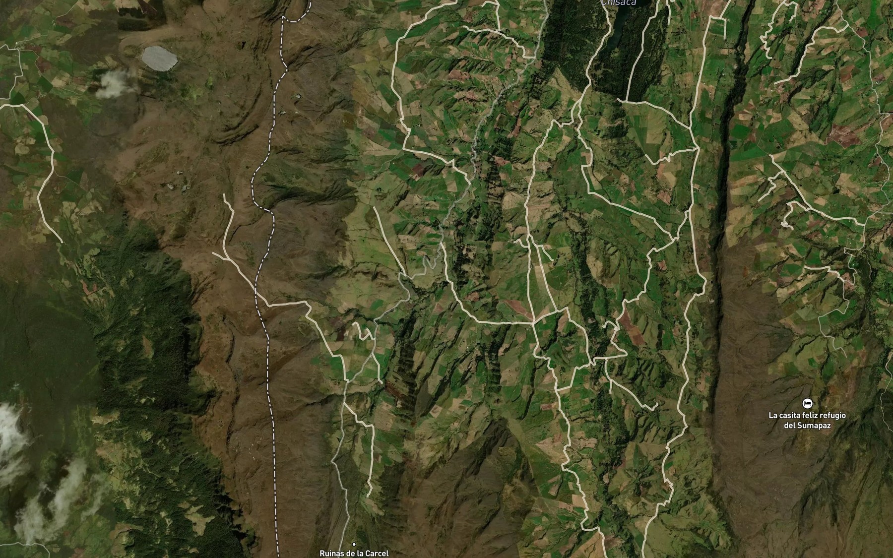 Satellite map of the Quebrada Chisaca
