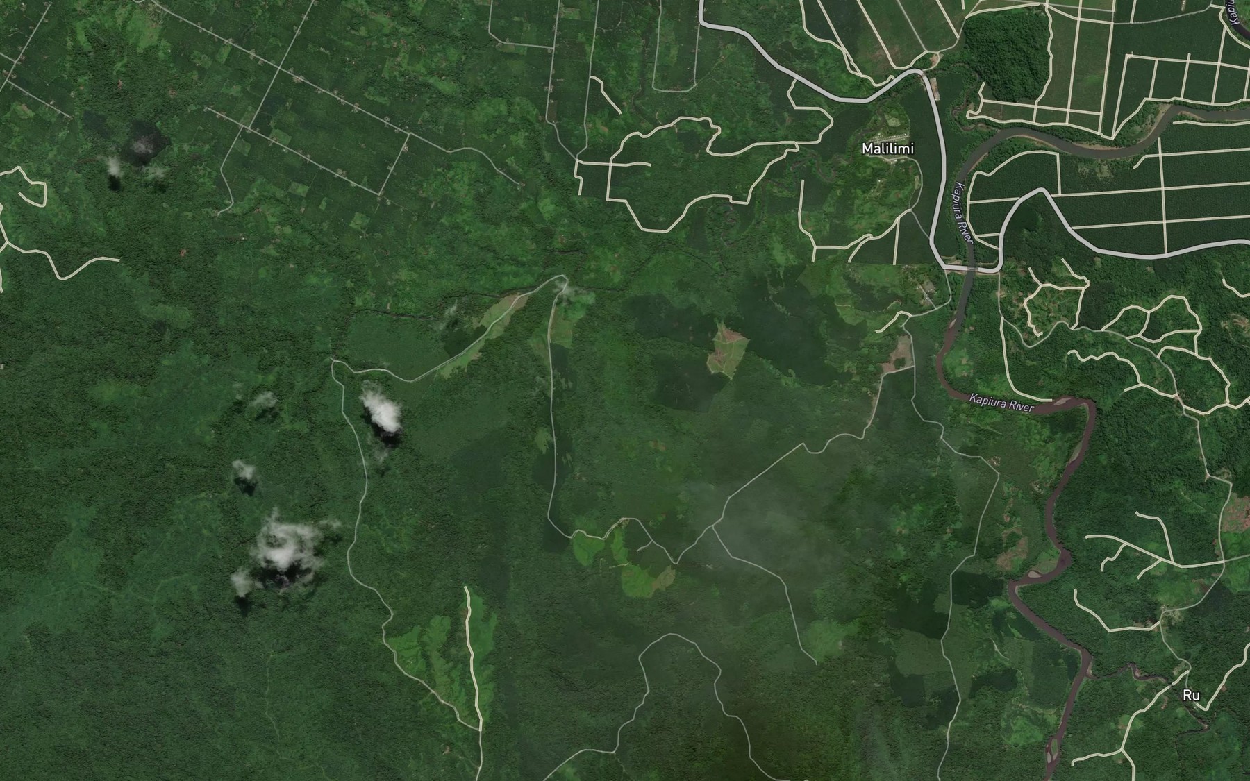 Satellite map of the Yes Creek