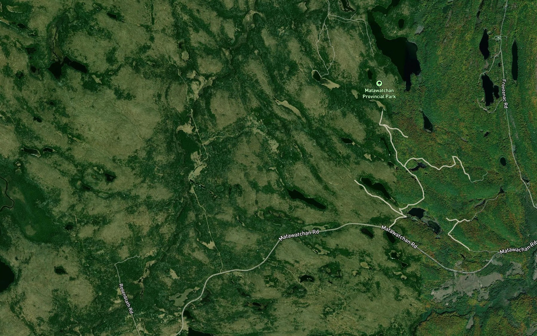 Satellite map of the Presley Lake