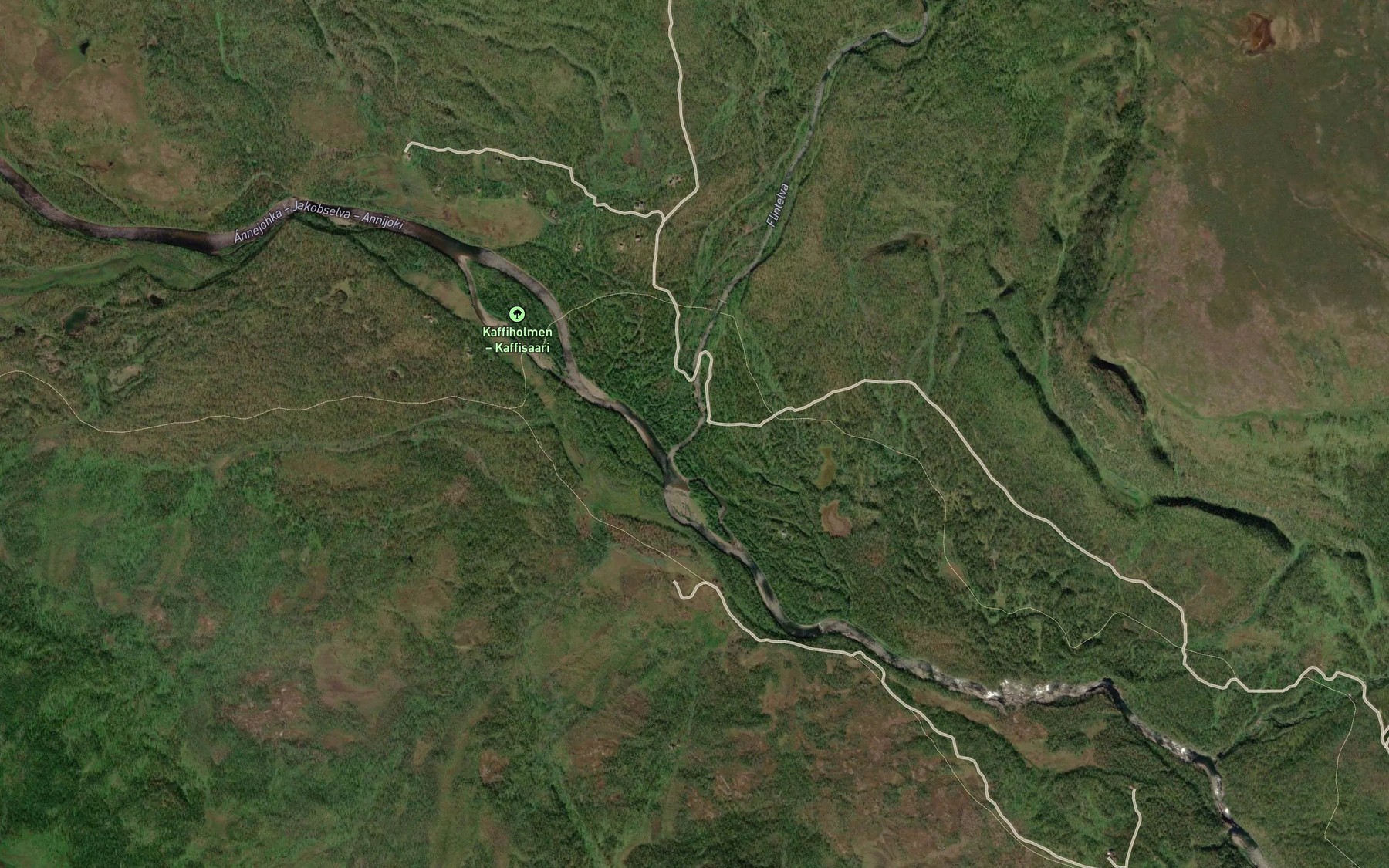 Satellite map of the Flintelva