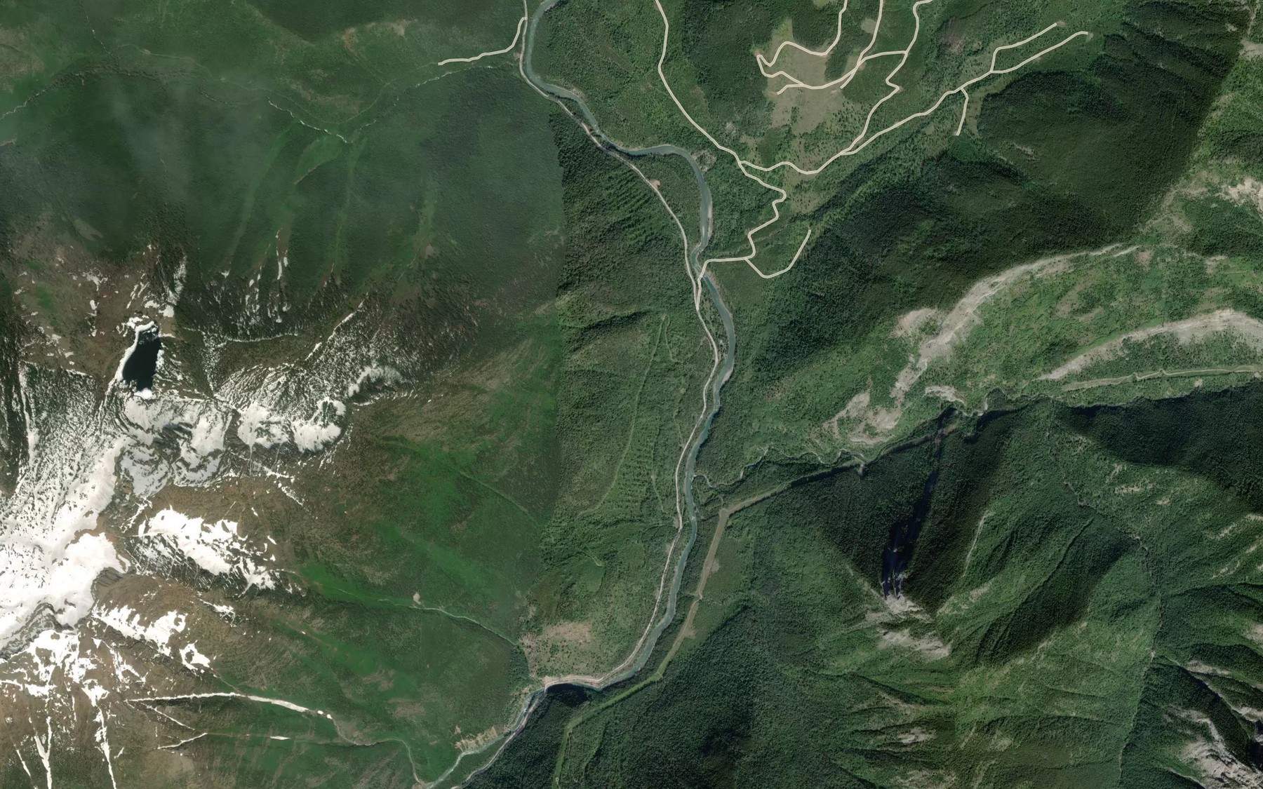 Satellite map of the Iron Creek