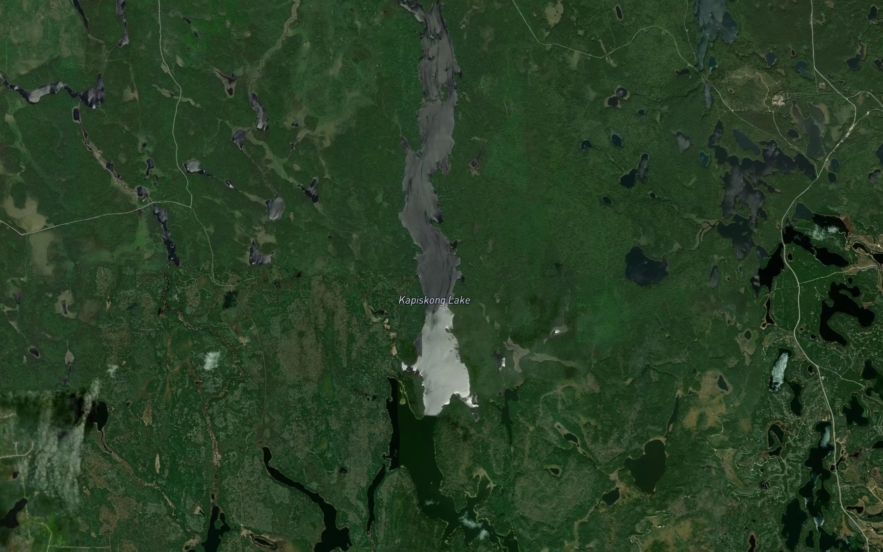Satellite map of the kapiskong Lake
