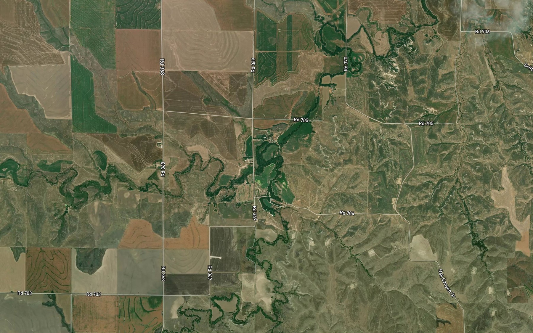 Satellite map of the South Fork Driftwood Creek