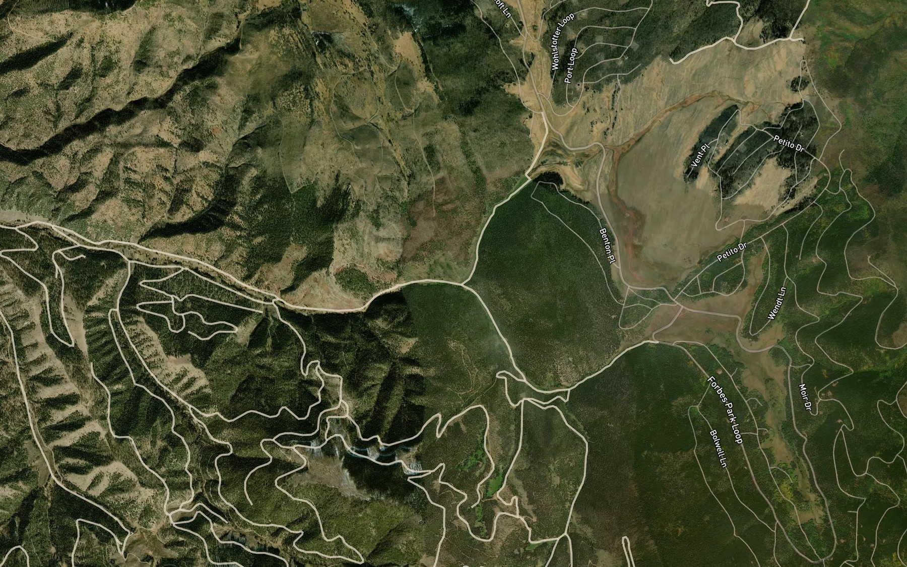 Satellite map of the South Fork West Indian Creek