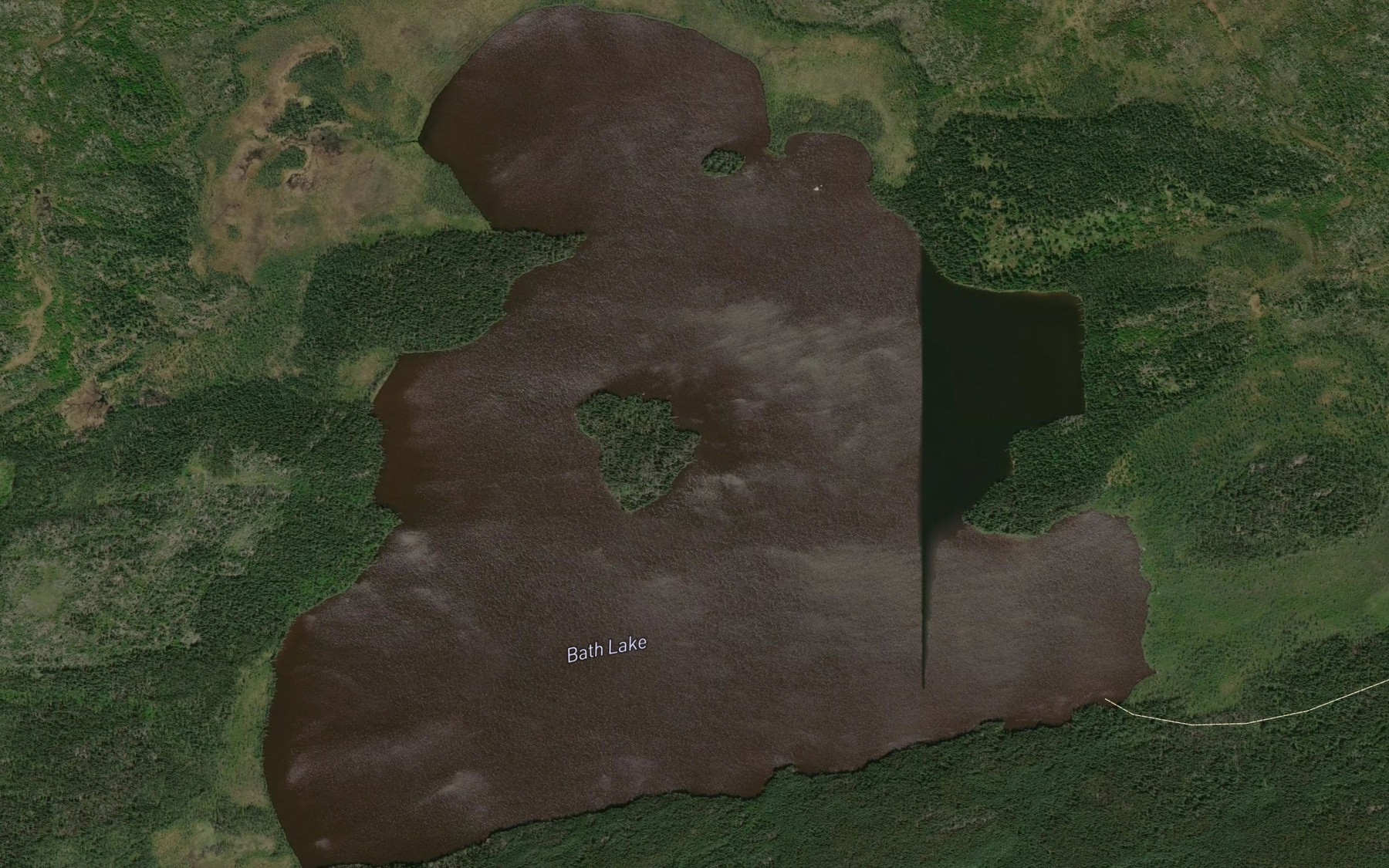 Satellite map of the Bath Lake