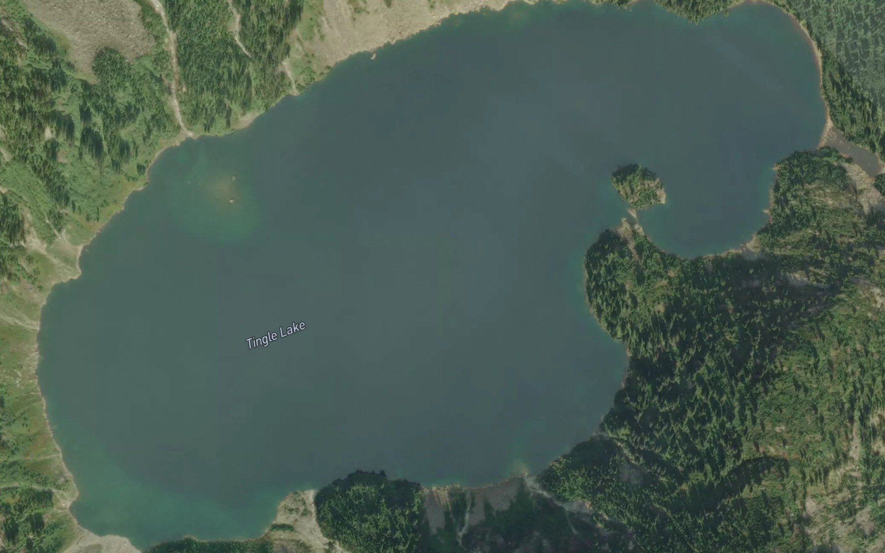Satellite map of the Tingle Lake