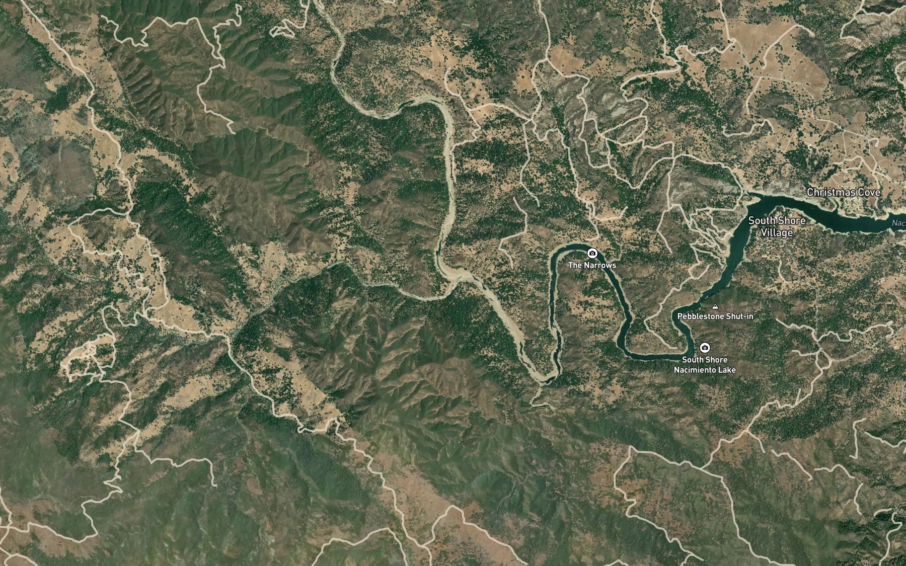 Satellite map of the Little Burnett Creek