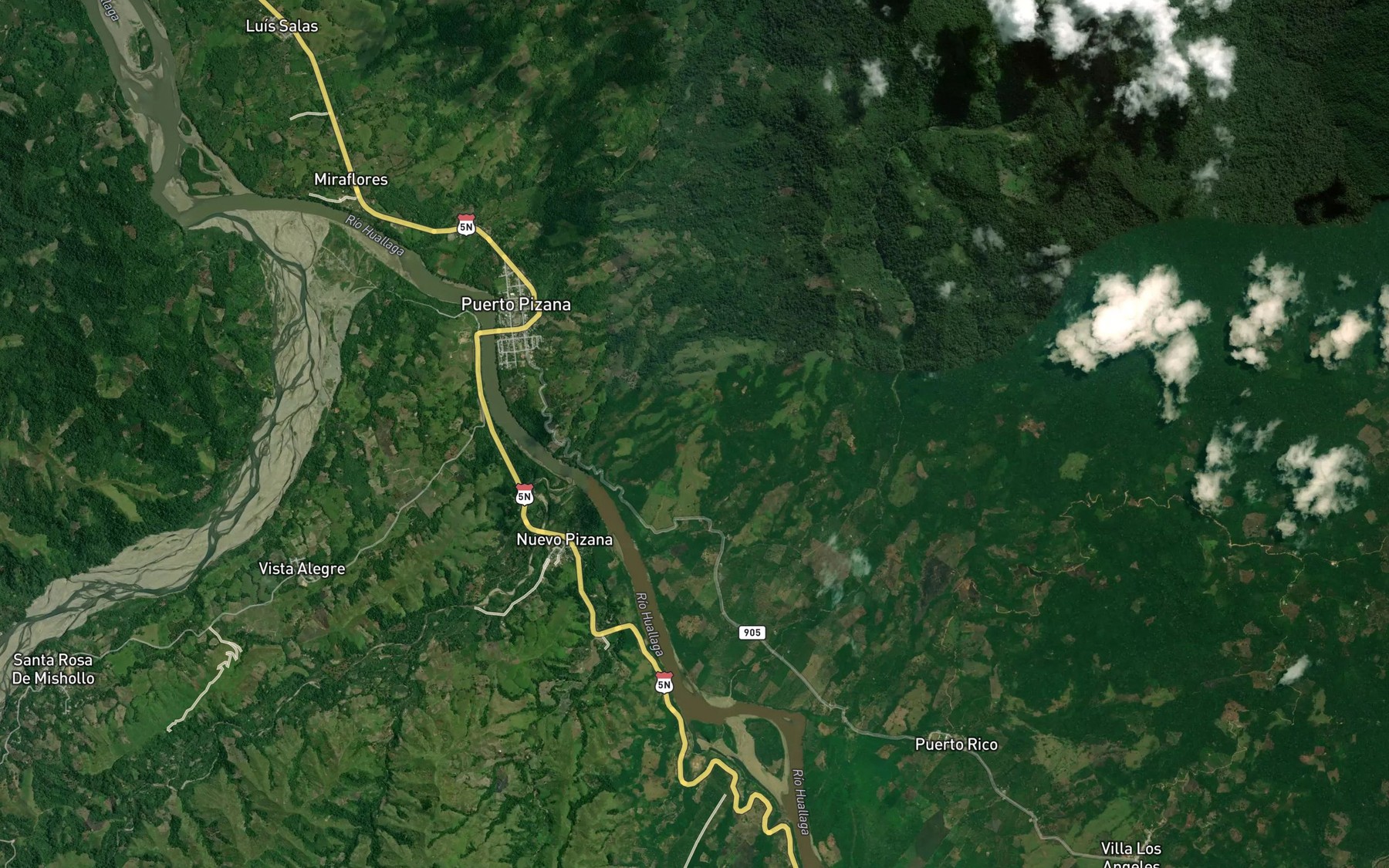 Satellite map of the Rio Huascar
