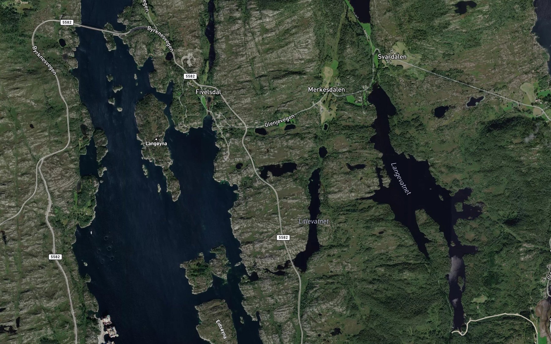 Satellite map of the Indre Tverrtjorna