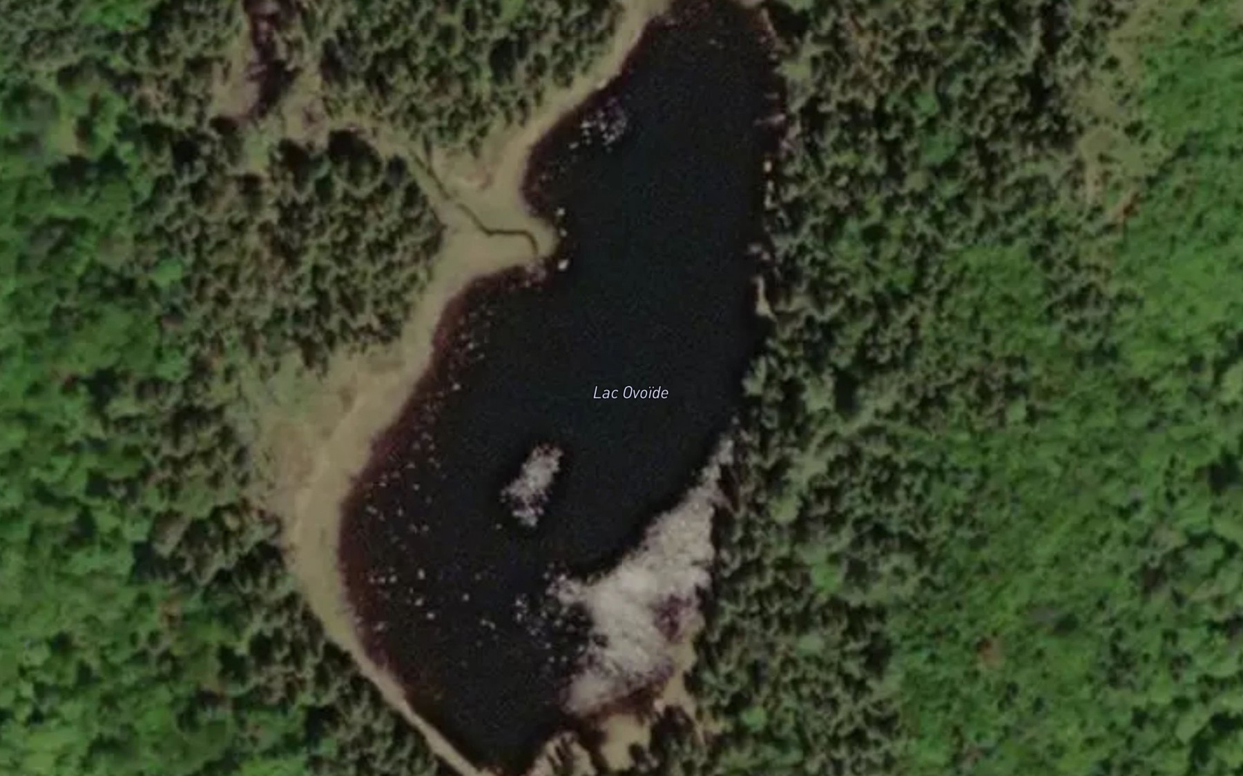 Satellite map of the Lac Ovoide