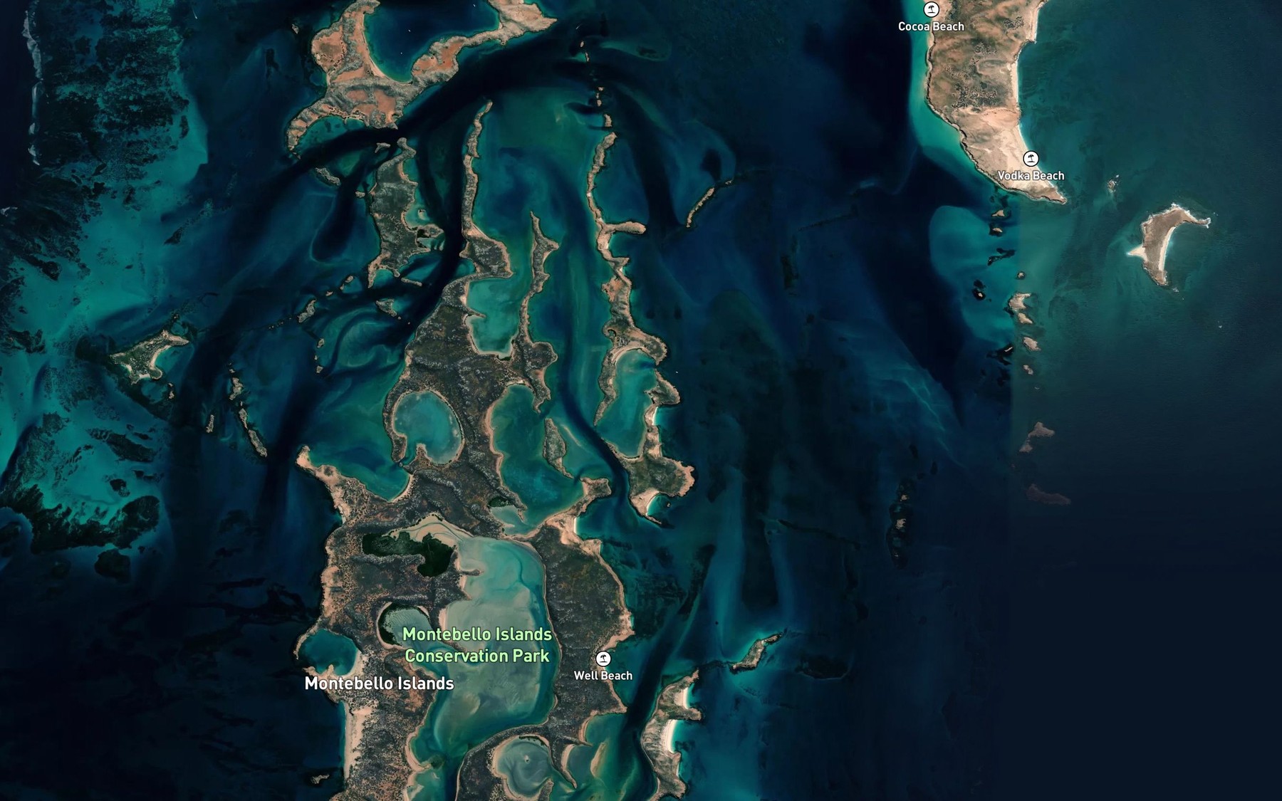 Satellite map of the Champagne Bay
