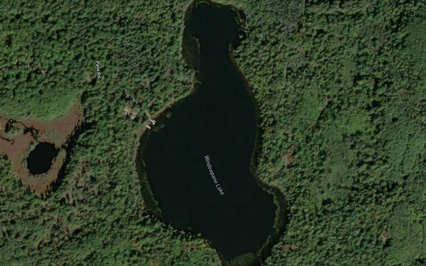 Satellite map of the Windowpane Lake