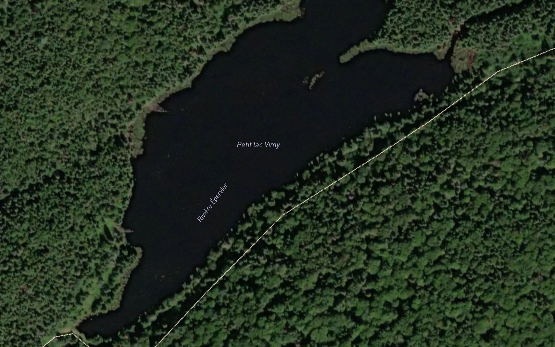 Satellite map of the Petit lac Vimy