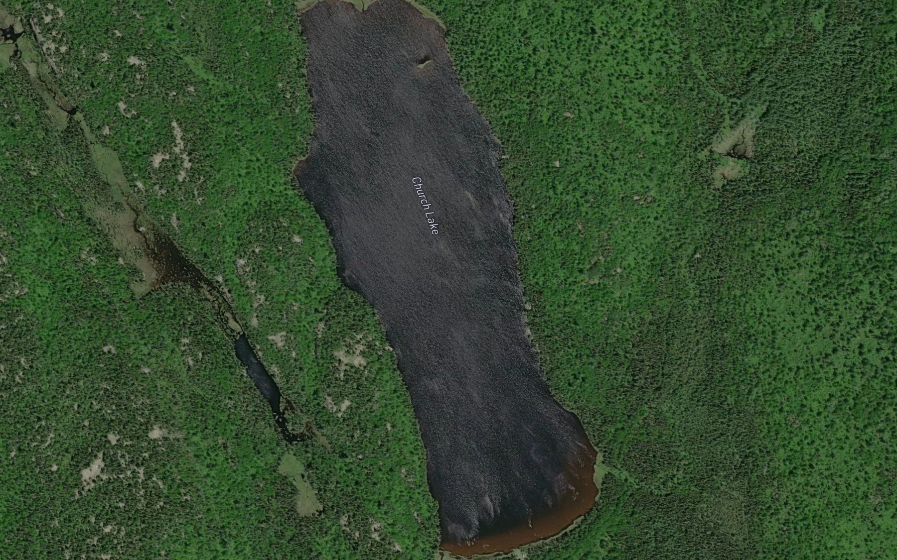 Satellite map of the Church Lake