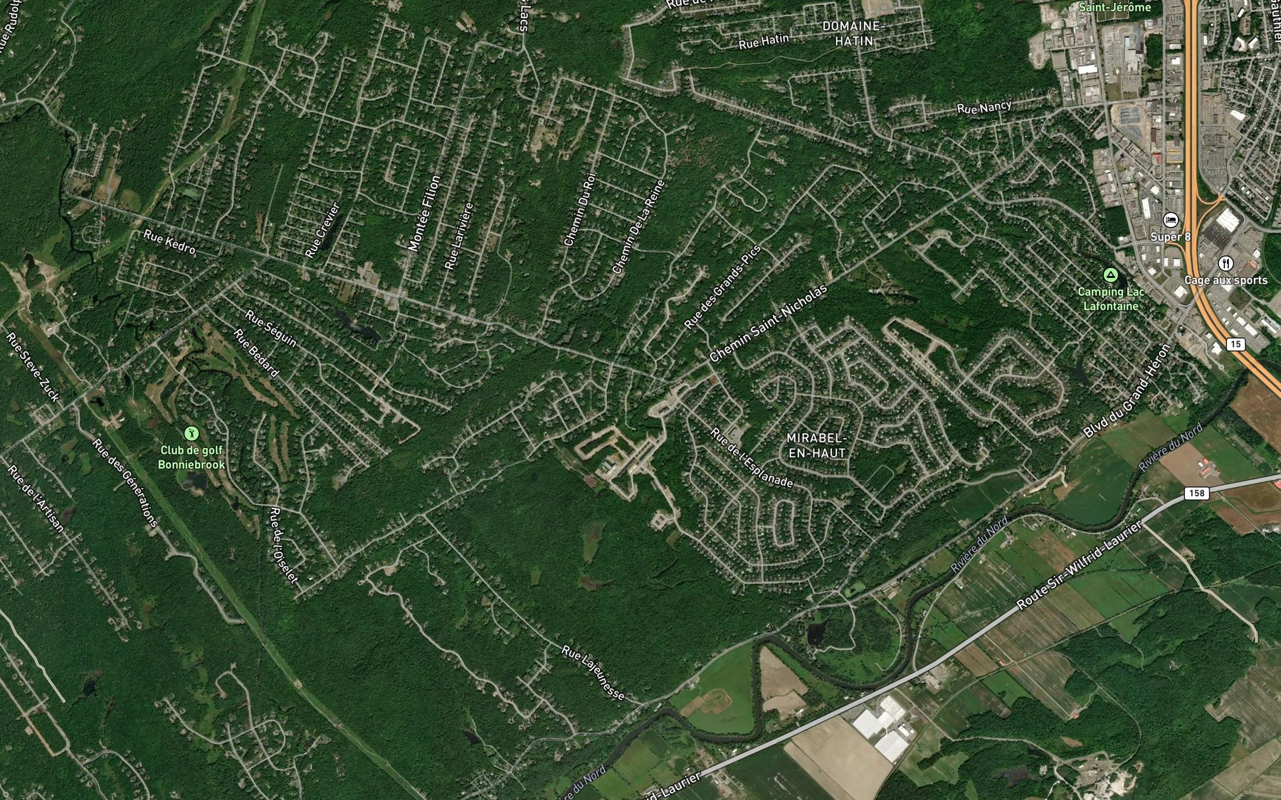 Satellite map of the Lac Cloutier
