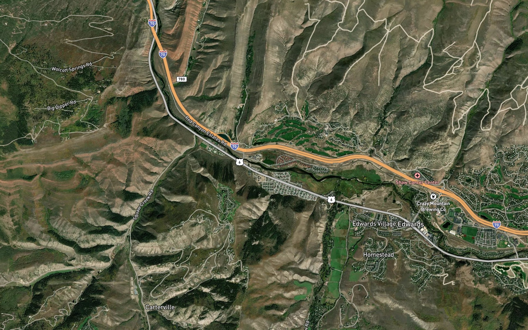 Satellite map of the Spring Creek