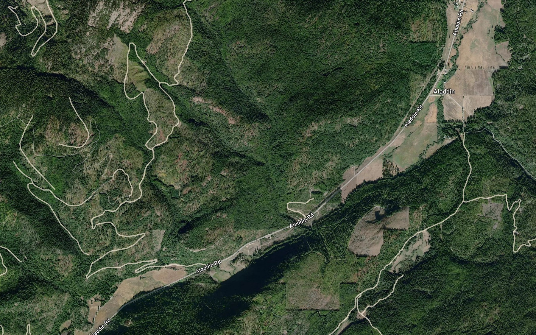 Satellite map of the North Fork Rogers Creek