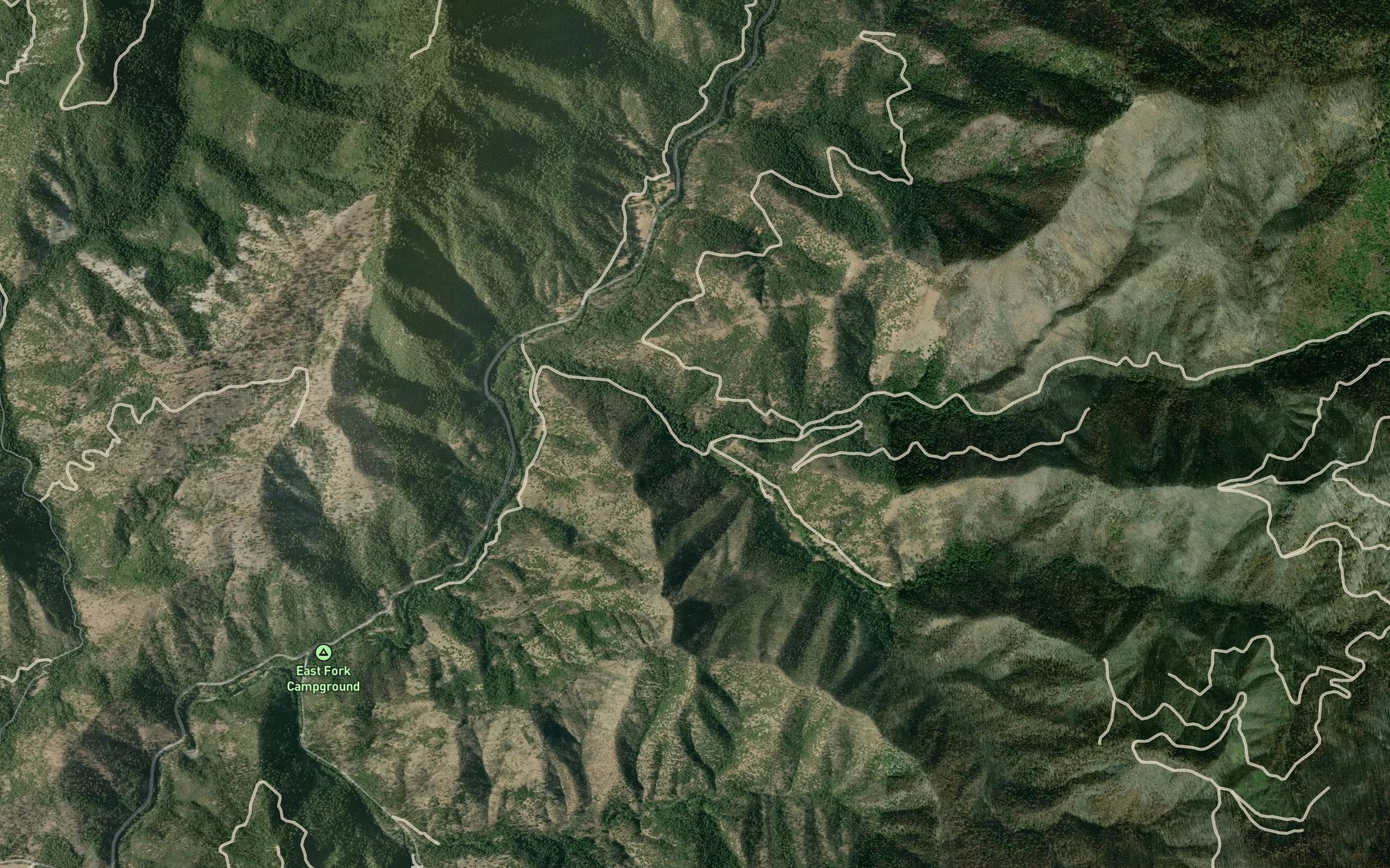 Satellite map of the South Fork Taylor Creek