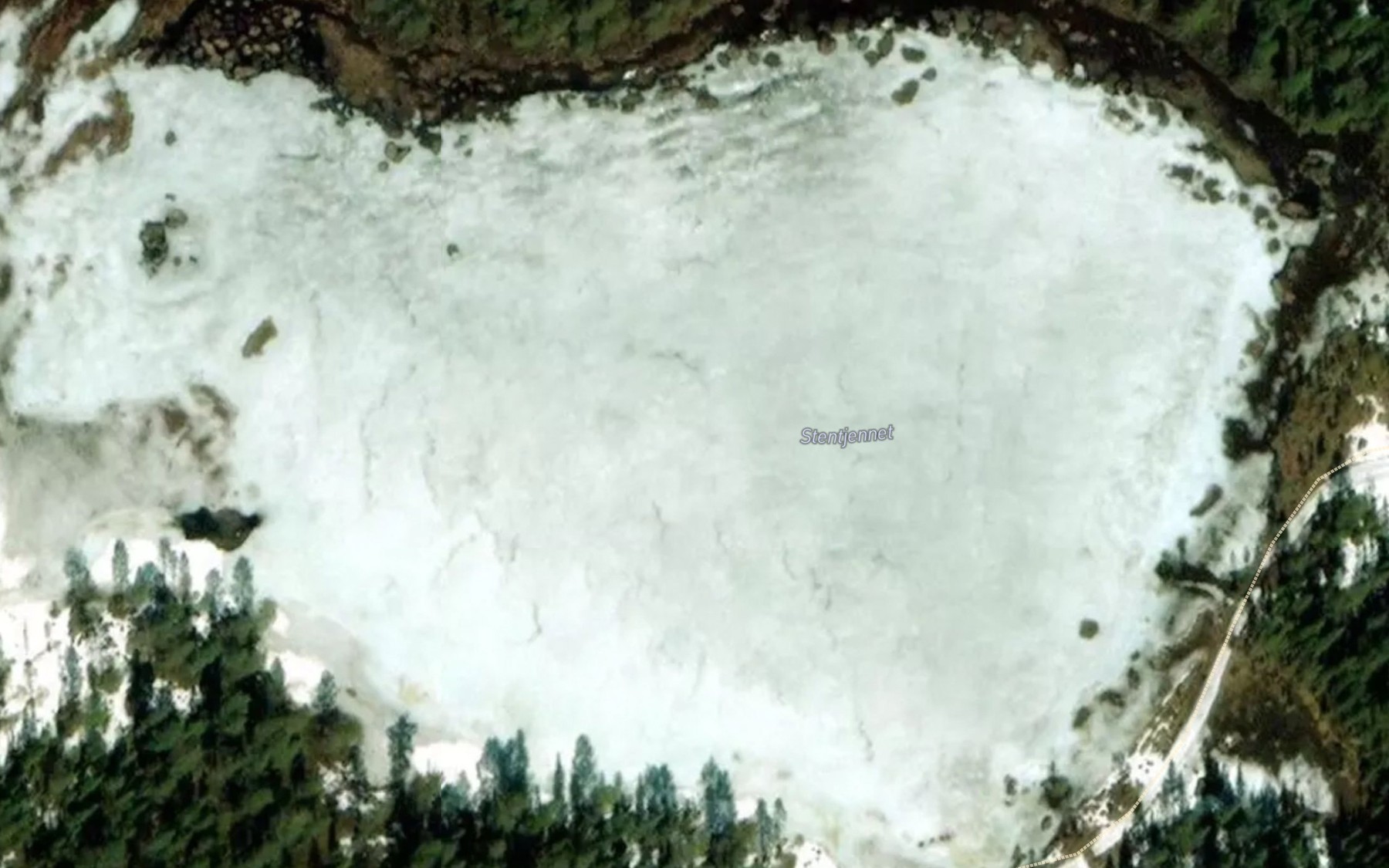 Satellite map of the Stentjernet