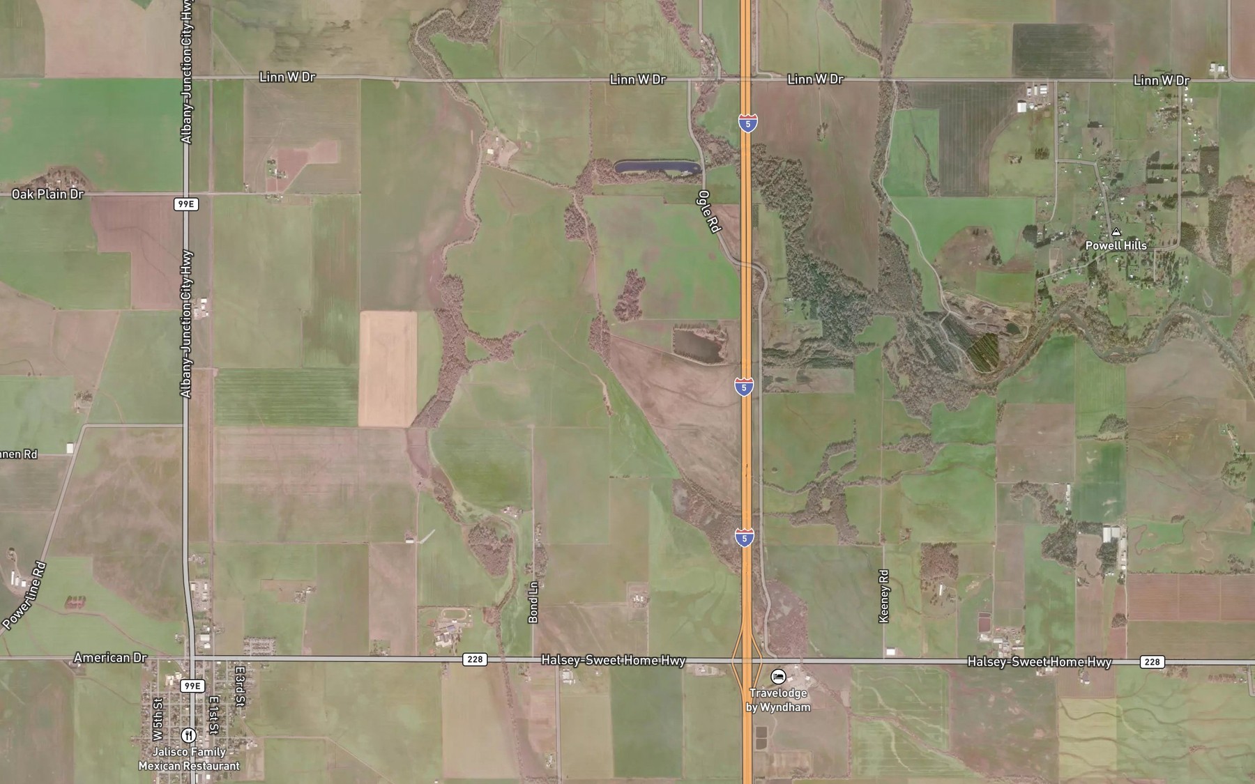 Satellite map of the Courtney Creek