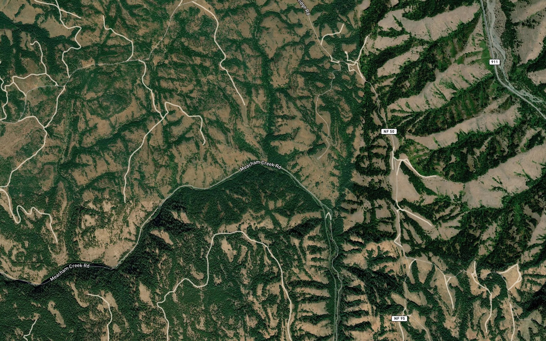 Satellite map of the Klondike Creek