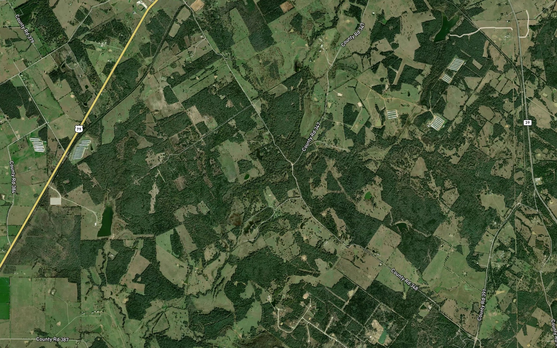 Satellite map of the Little Brushy Creek