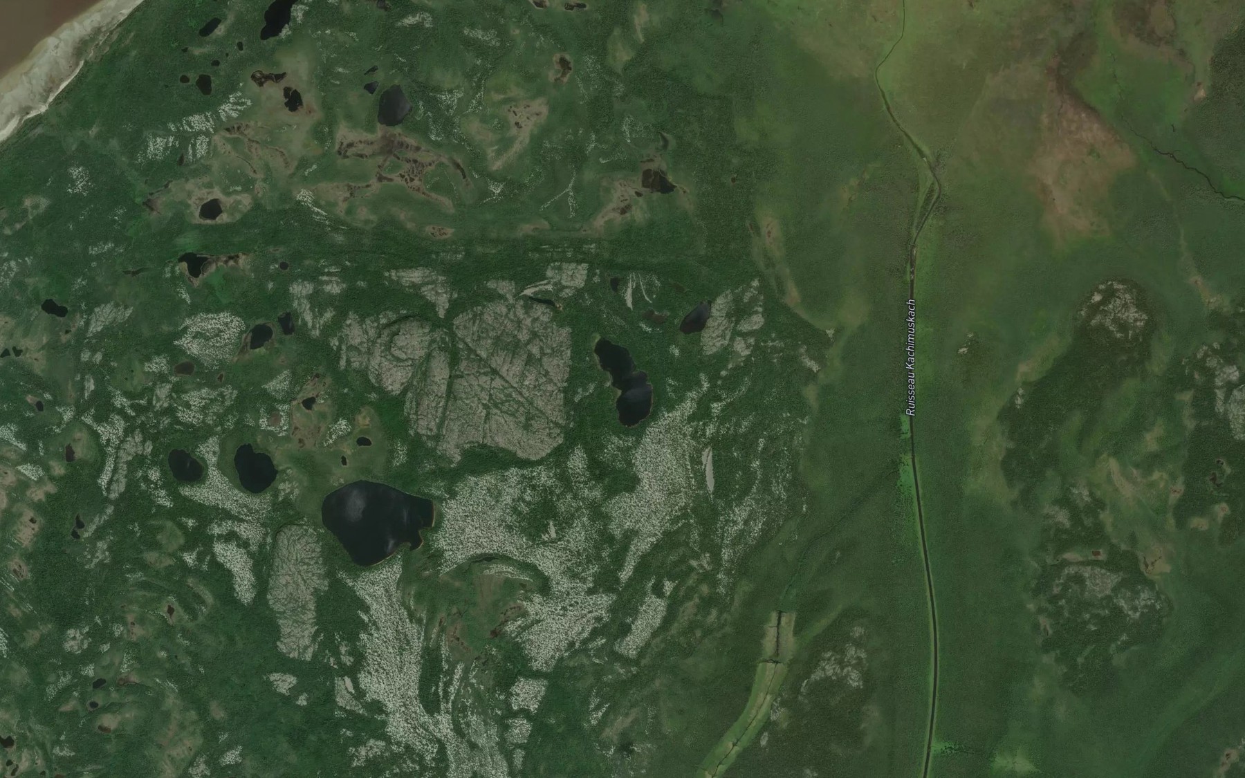 Satellite map of the Lac Kawashekamich
