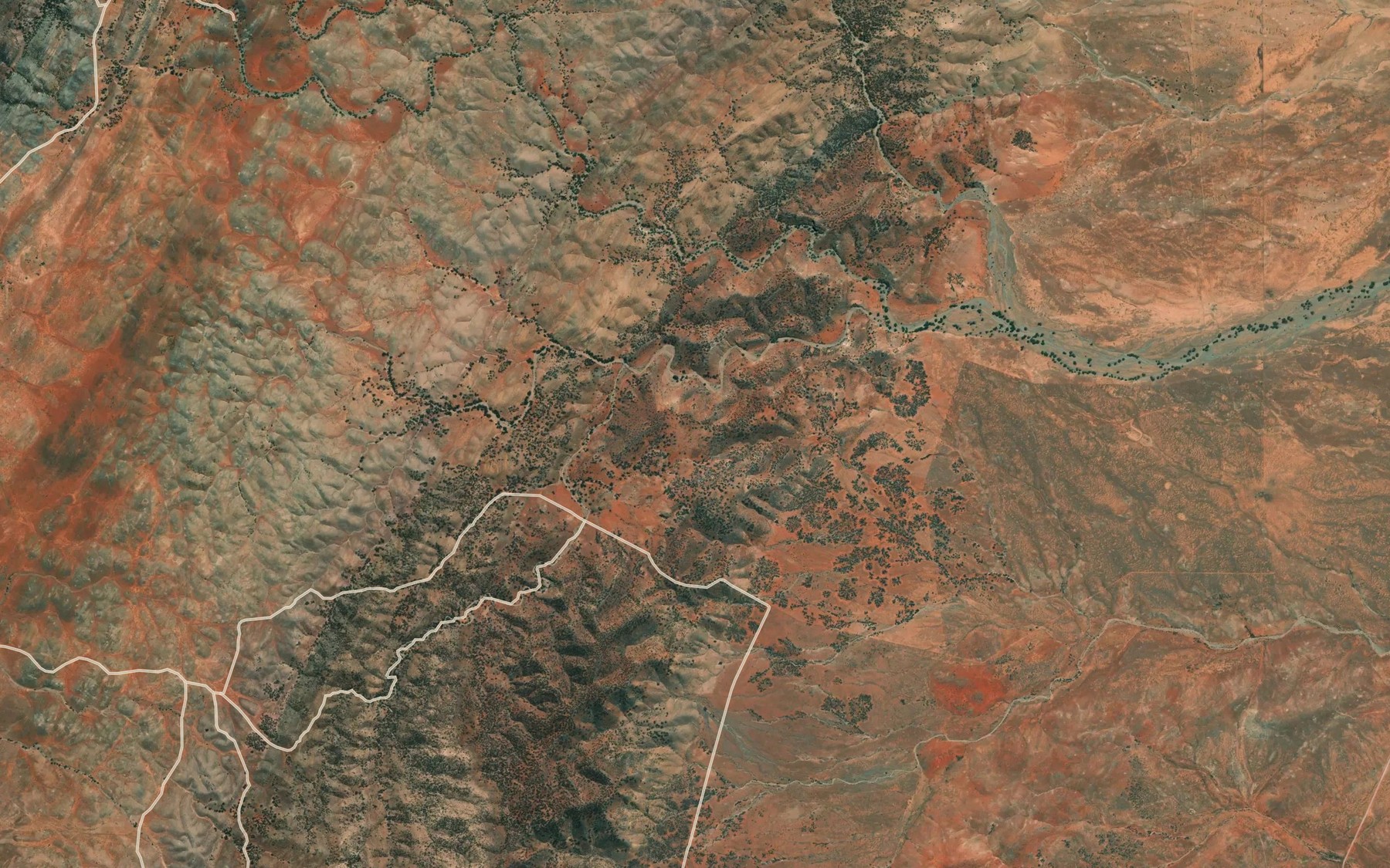 Satellite map of the Gum Creek