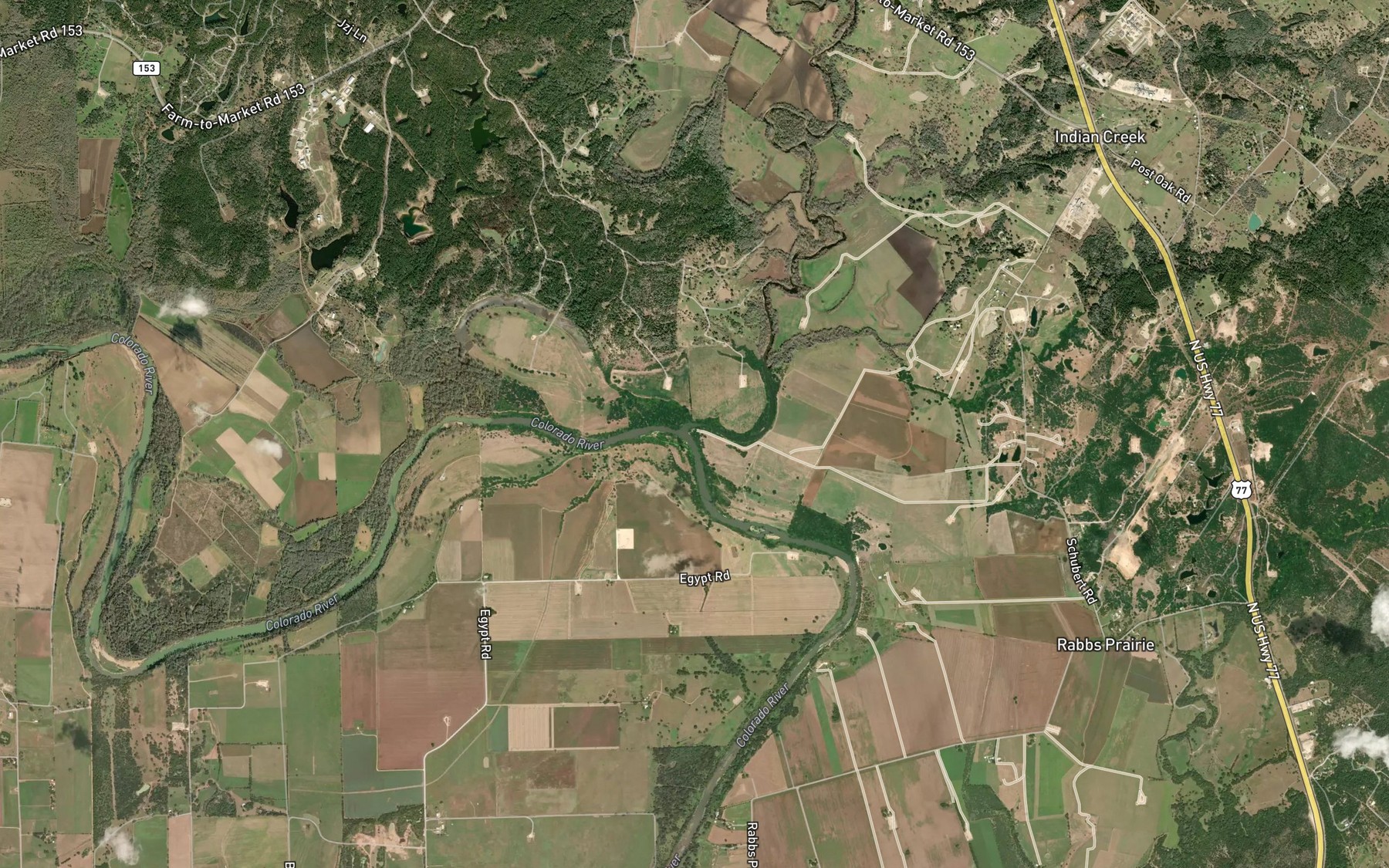 Satellite map of the Rabbs Creek