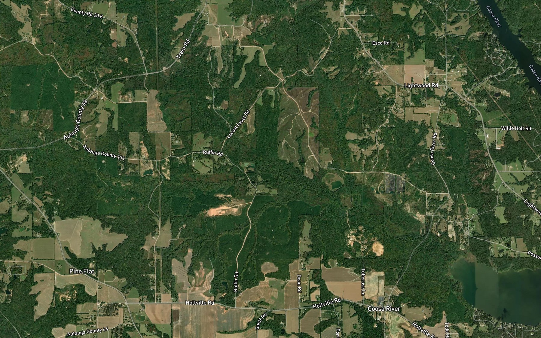Satellite map of the Wolf Creek