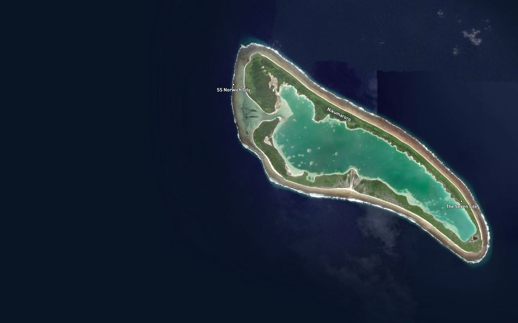 Satellite map of the Blasted Reef Pass