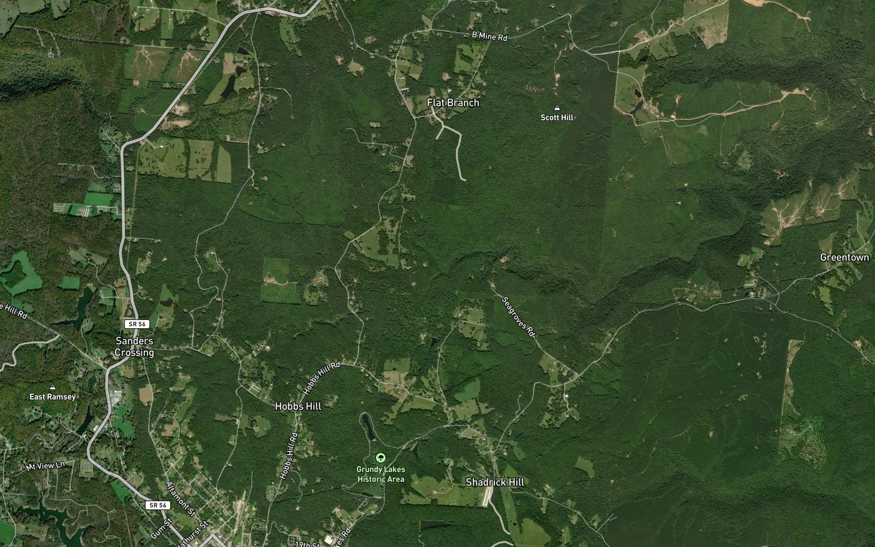 Satellite map of the Scott Creek