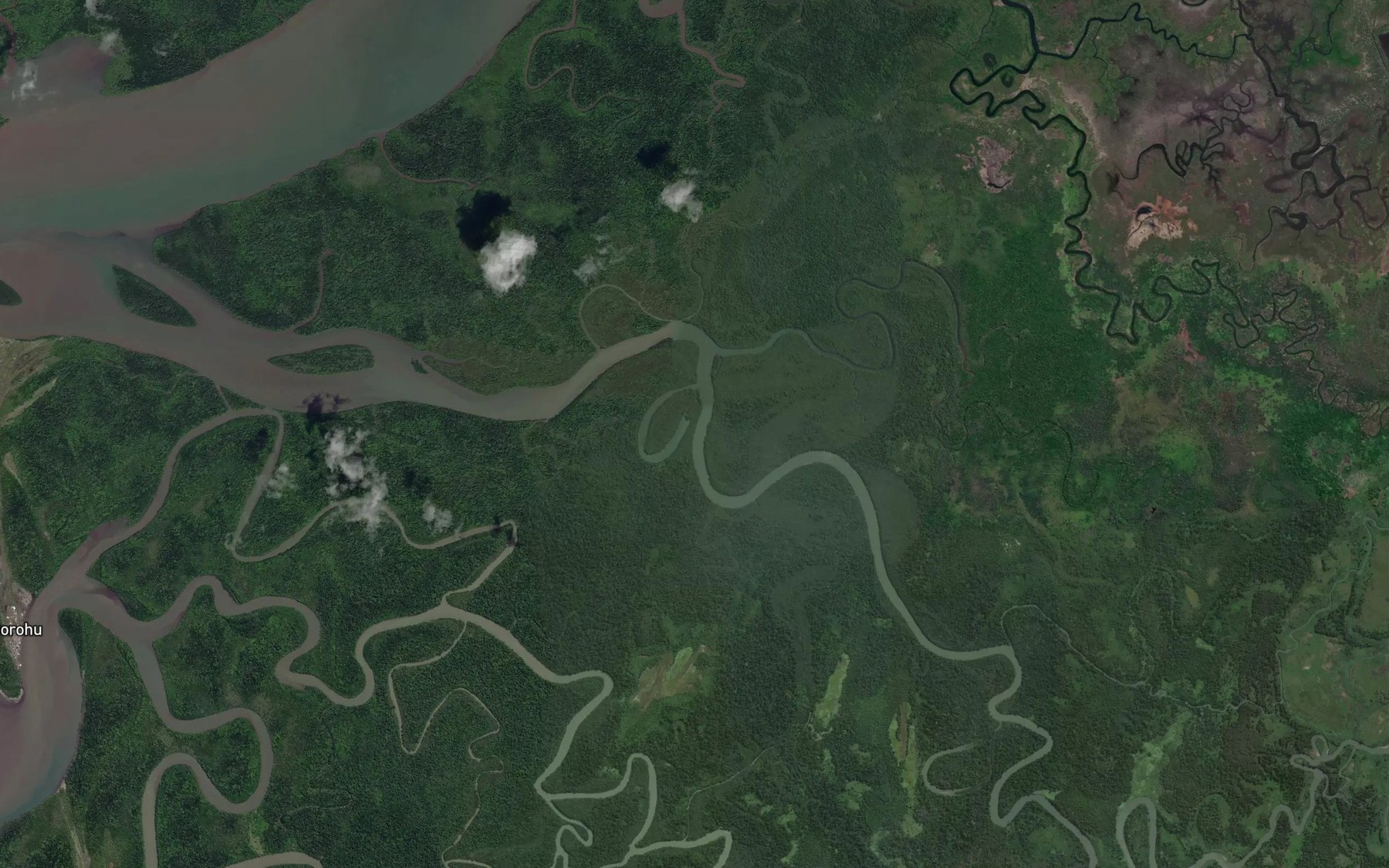 Satellite map of the Dairabadina River