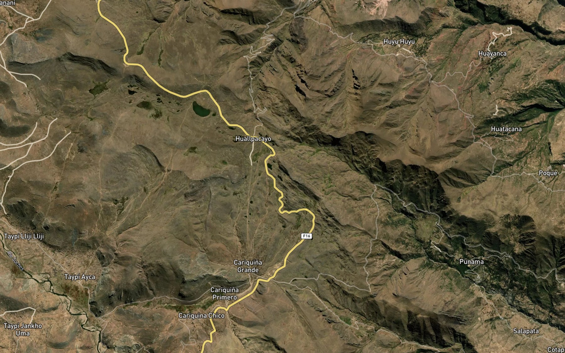 Satellite map of the Laguna Challaun Kkota