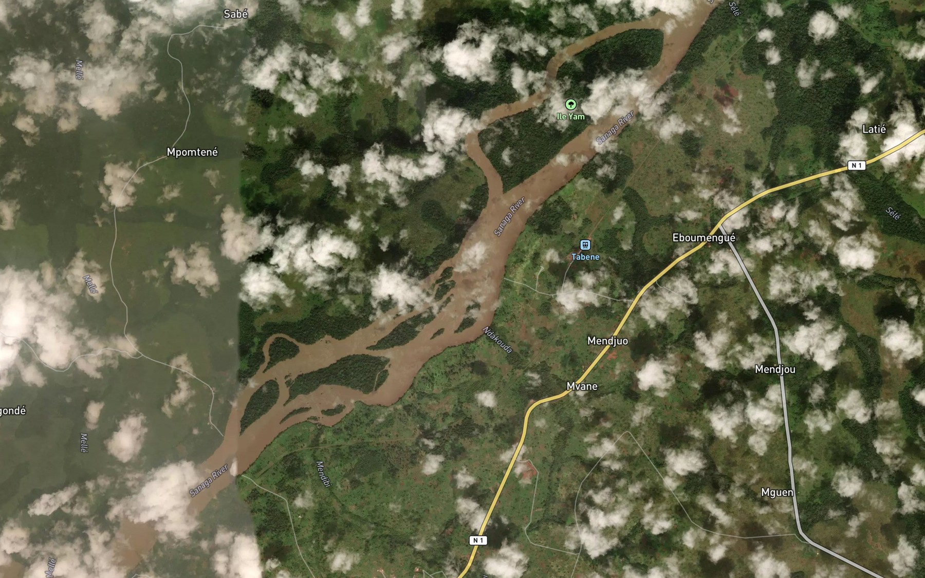 Satellite map of the Ndakouda