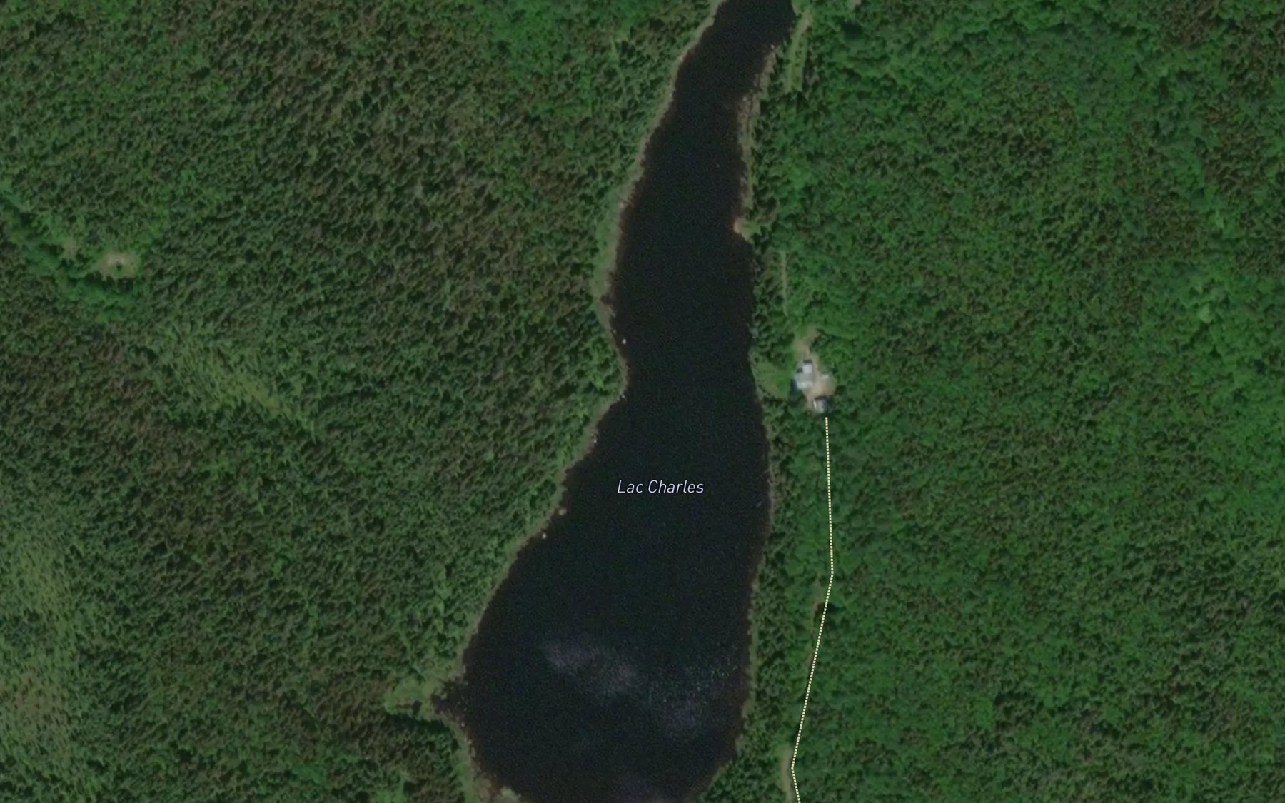 Satellite map of the Lac Charles