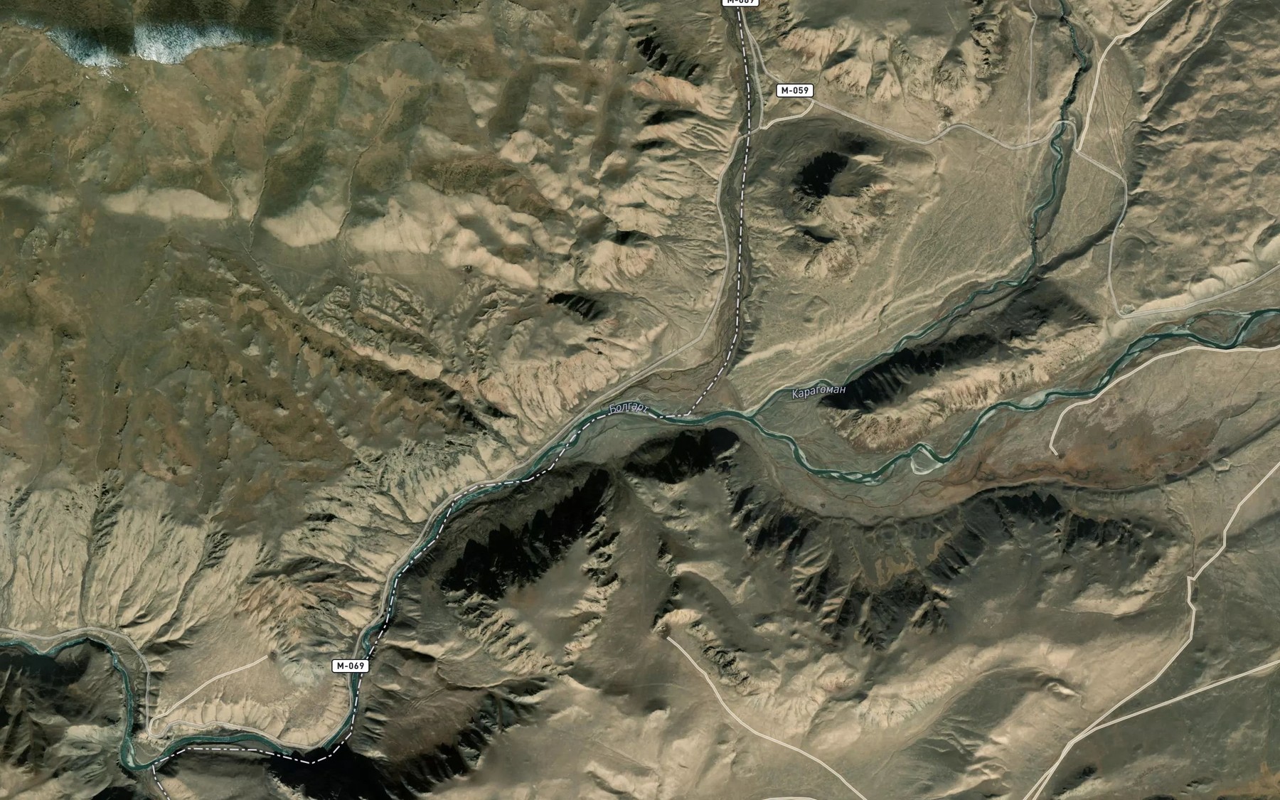 Satellite map of the Karasaz