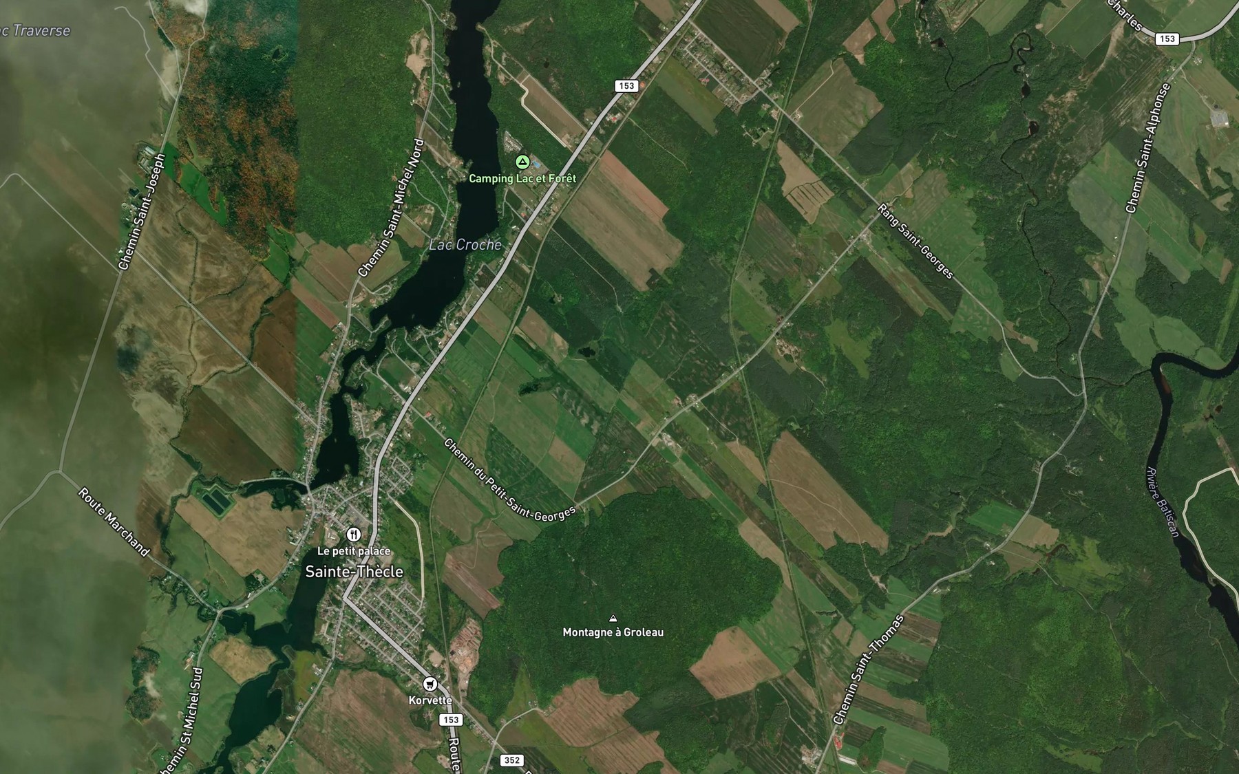 Satellite map of the Cours d'eau des Baies et du Cordon