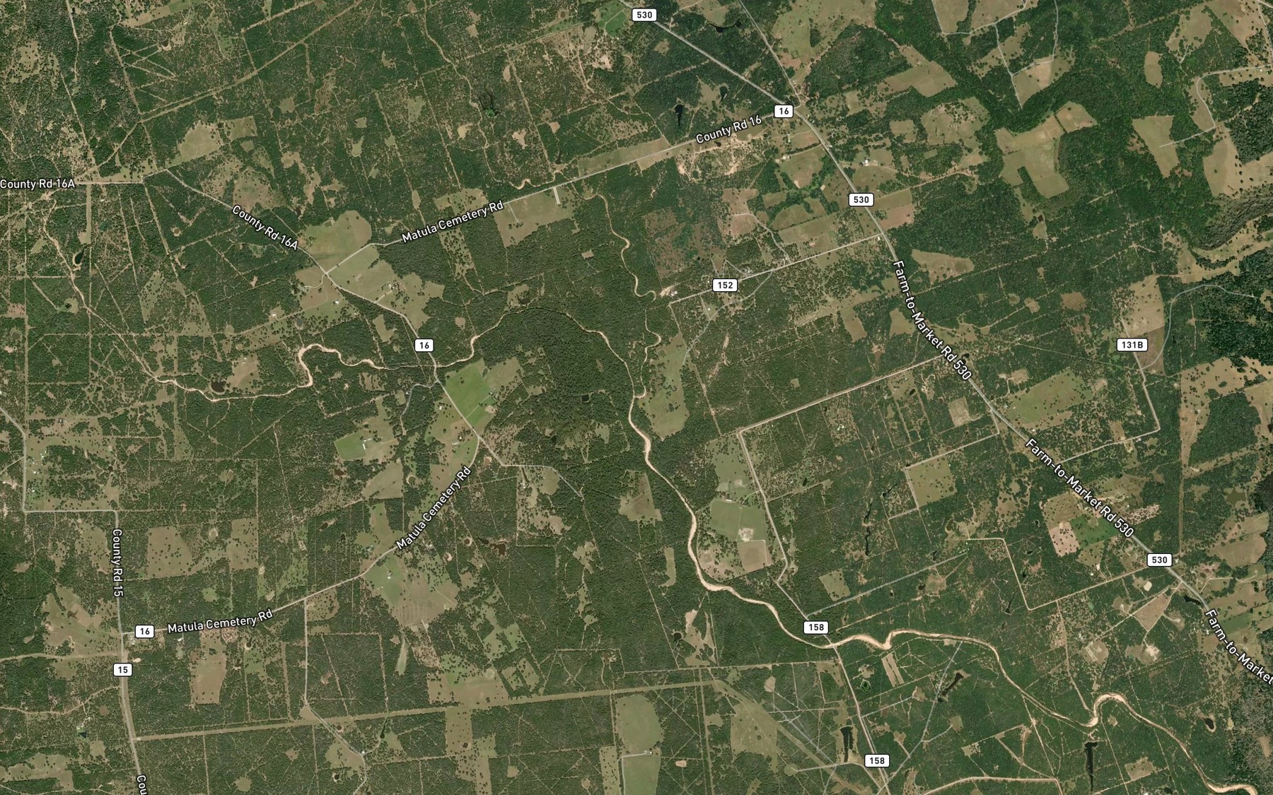 Satellite map of the Laughlins Sandy Creek