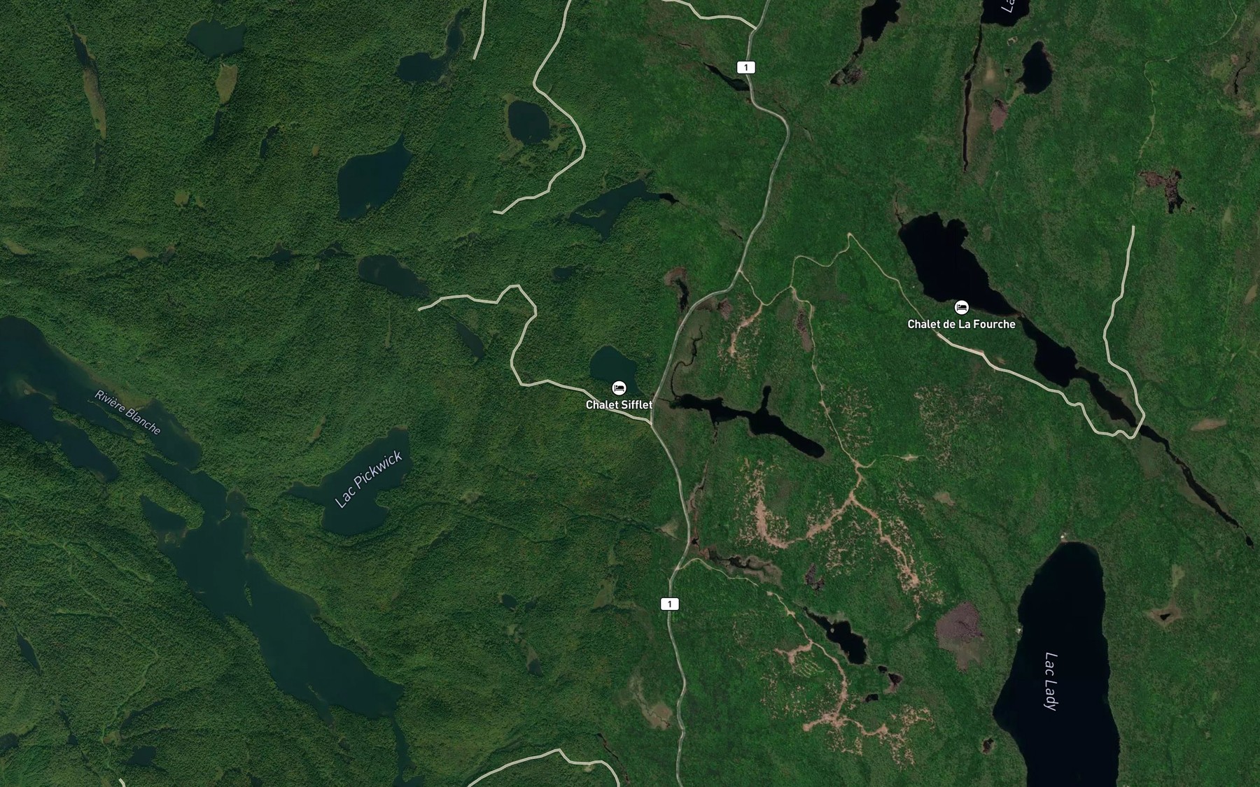 Satellite map of the Lac Sifflet