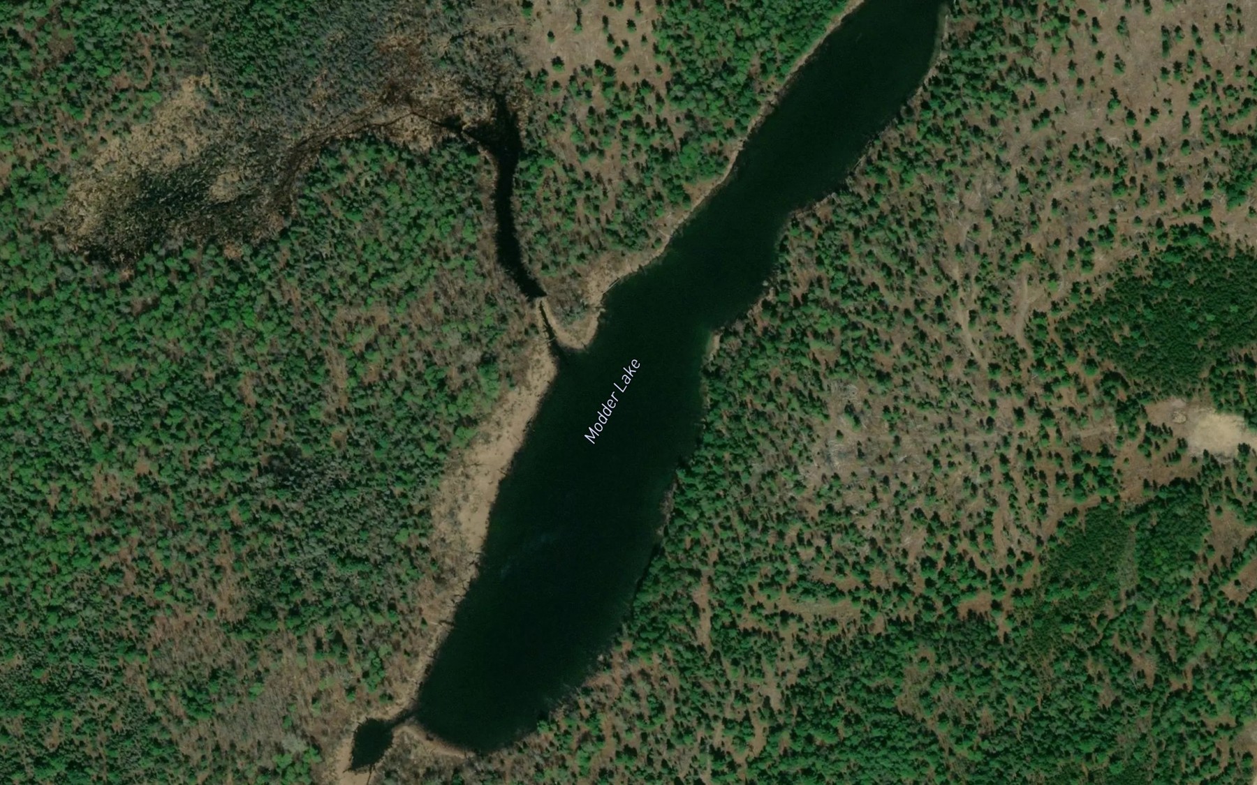 Satellite map of the Modder Lake