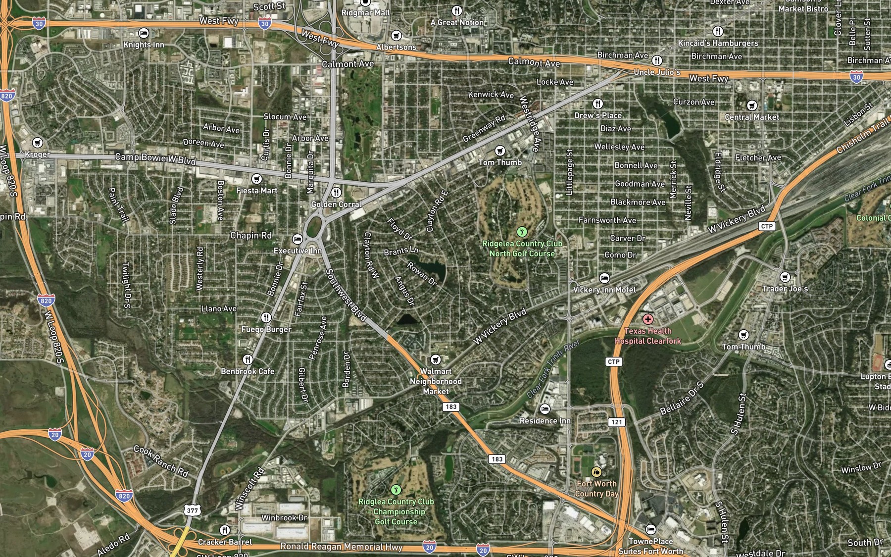 Satellite map of the Luther Lake