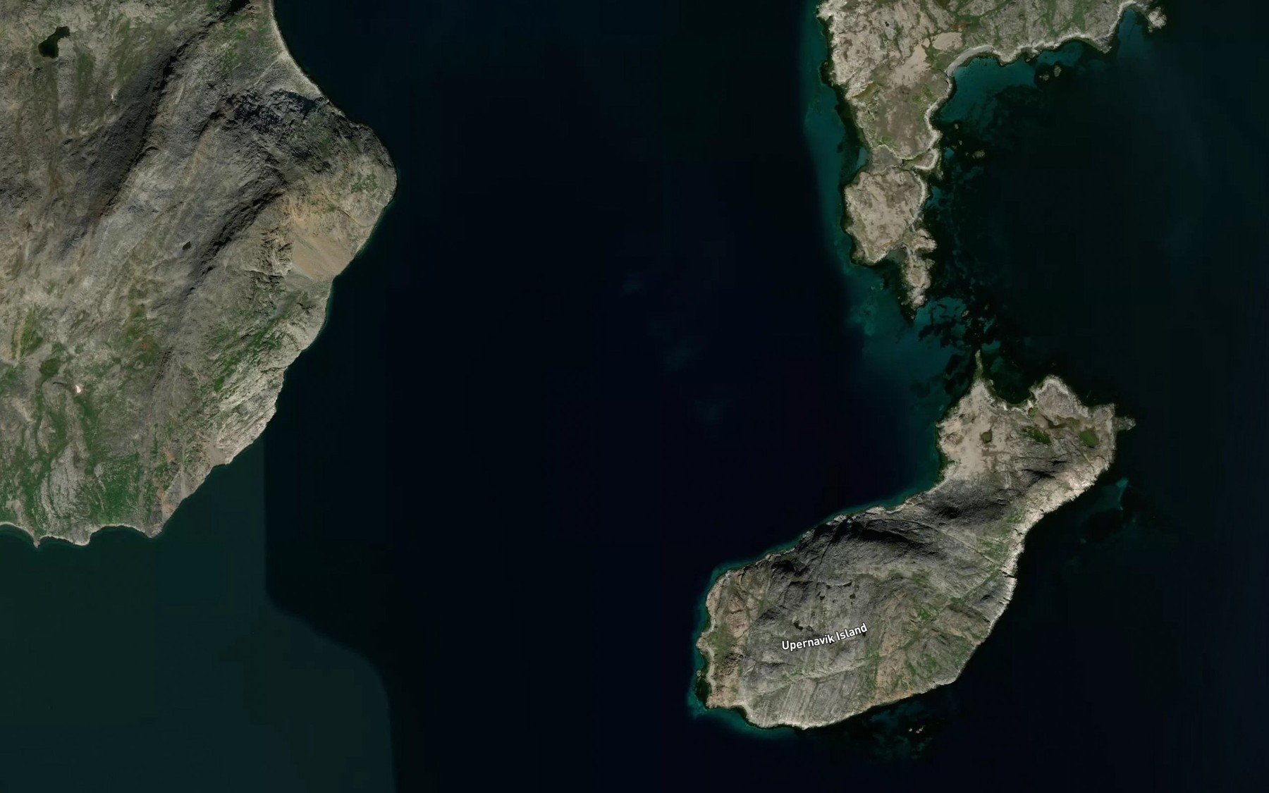 Satellite map of the Saglek Bay