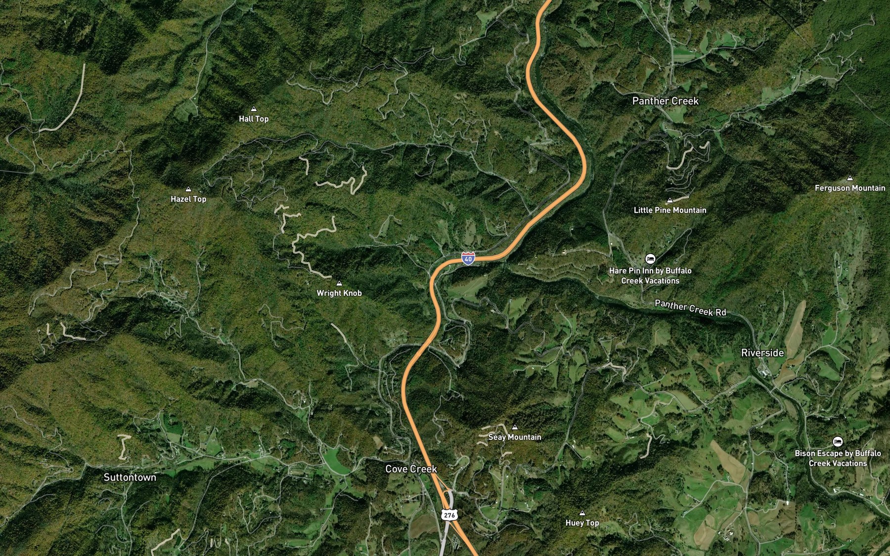 Satellite map of the Wright Branch