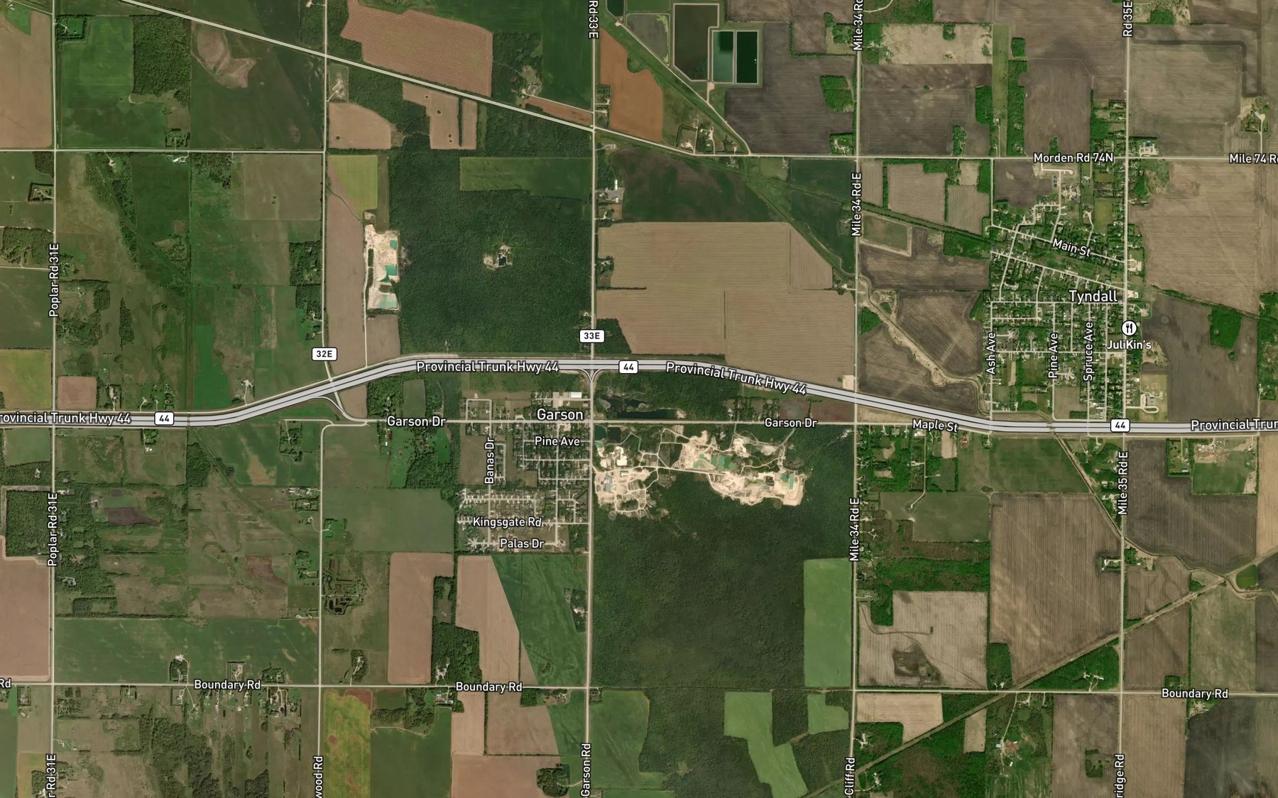 Satellite map of the Garson Pond