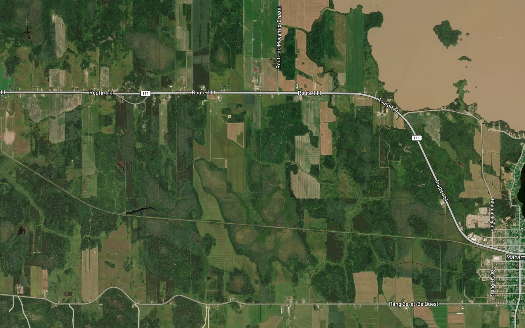 Satellite map of the Ruisseau Lahaie