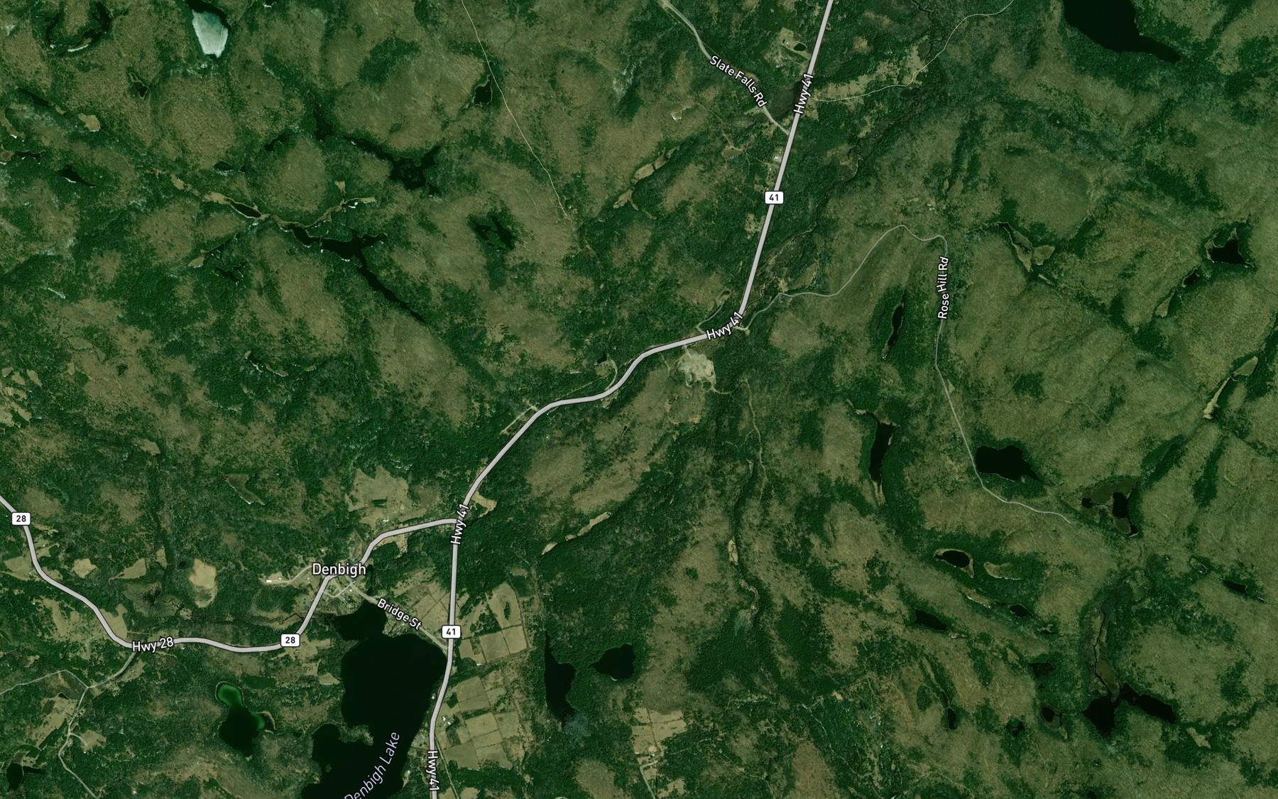 Satellite map of the Copeland Creek