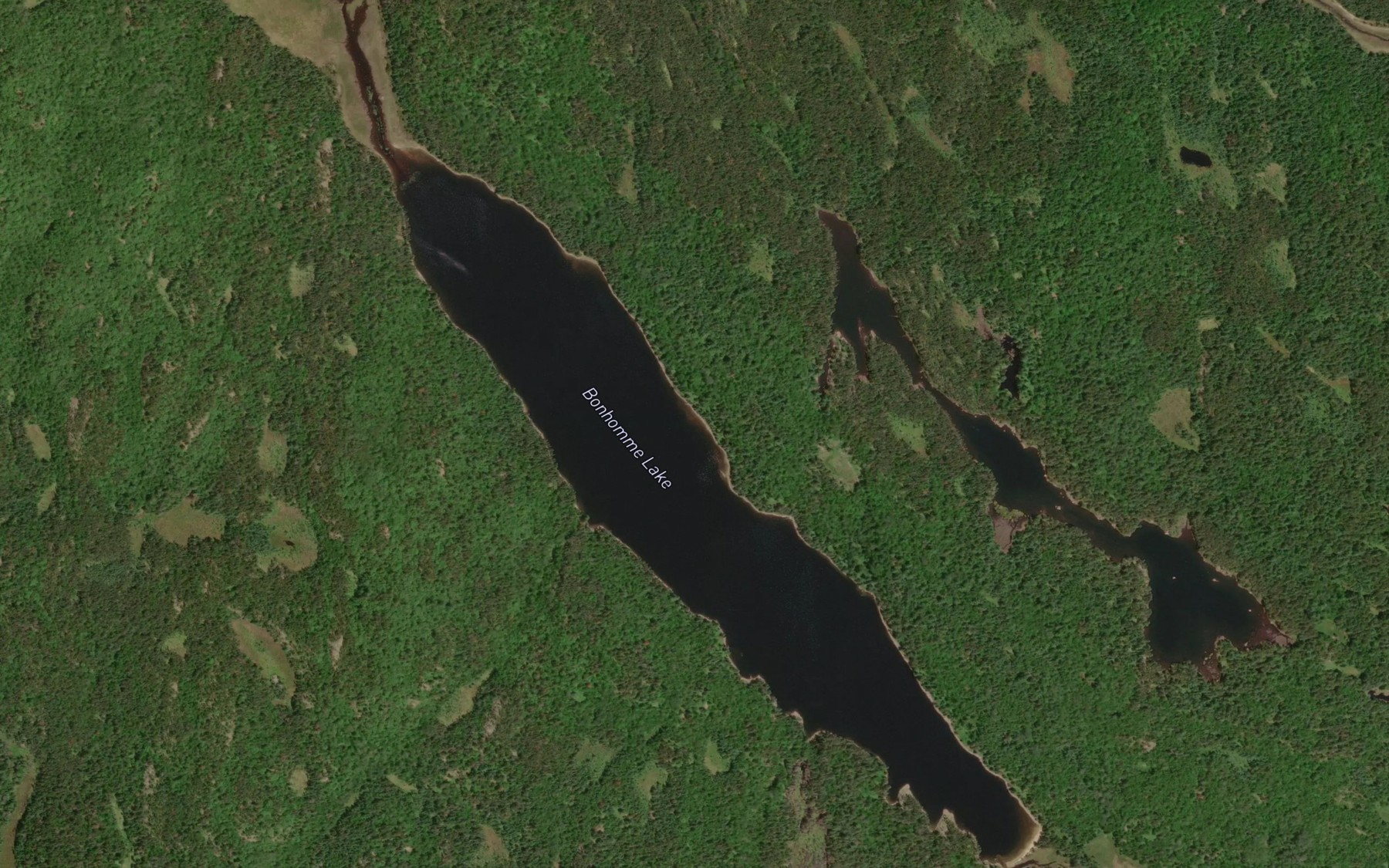 Satellite map of the Bonhomme Lake