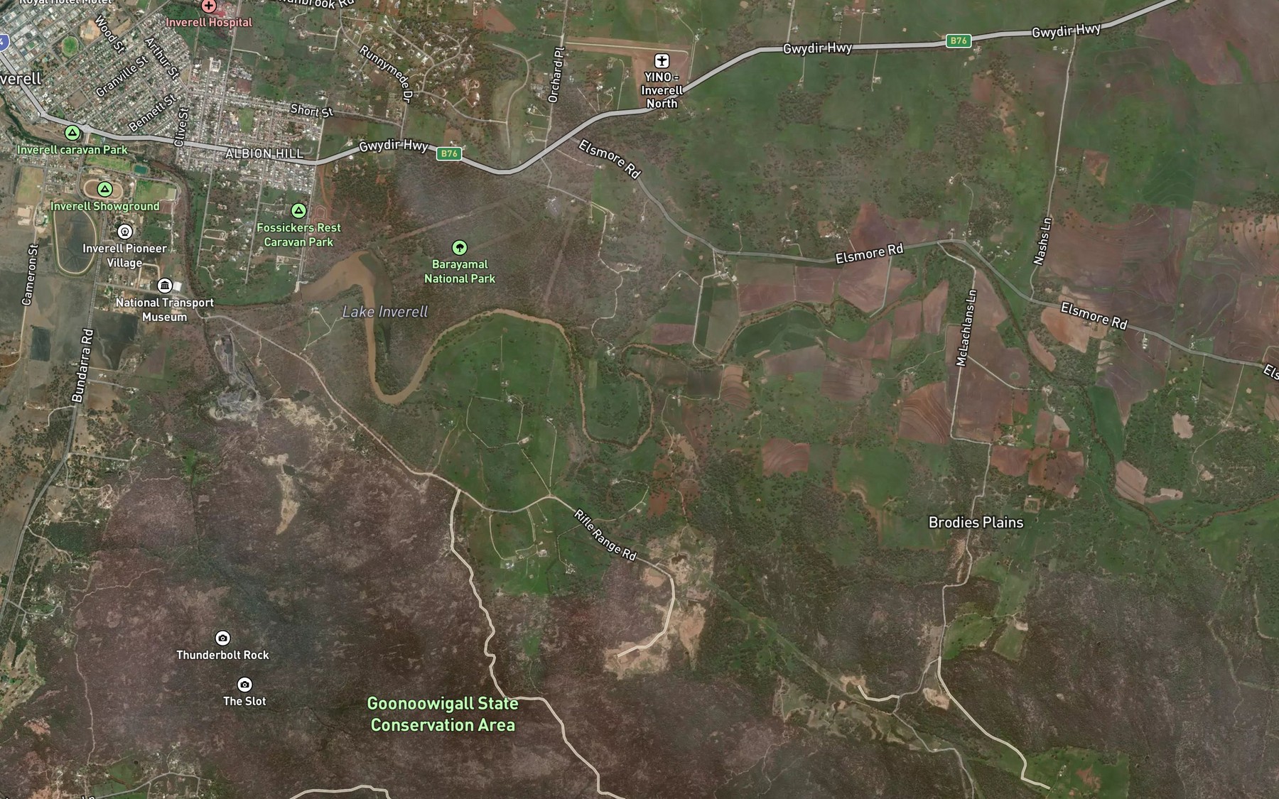 Satellite map of the Middle Creek
